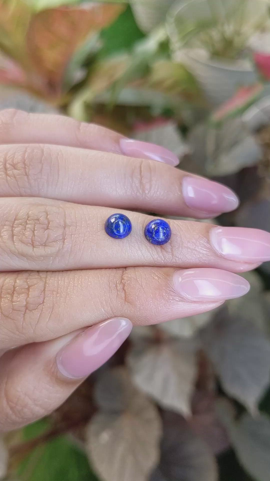 2.09&nbsp;Ct.Tw.Total Carat Weight Cabochon Lapis Pair from Afghanistan Size Video