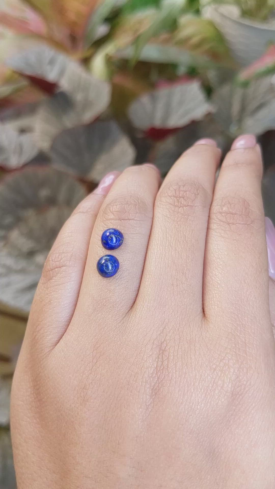 2.09&nbsp;Ct.Tw.Total Carat Weight Cabochon Lapis Pair from Afghanistan Size Video