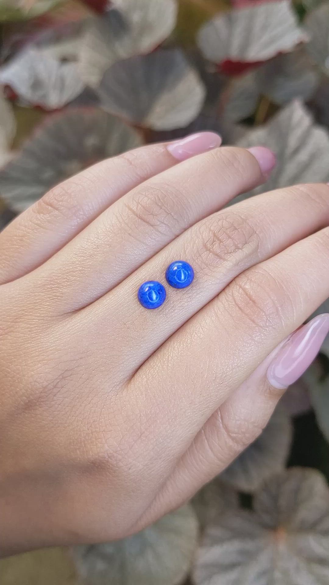 1.85&nbsp;Ct.Tw.Total Carat Weight Cabochon Lapis Pair from Afghanistan Size Video