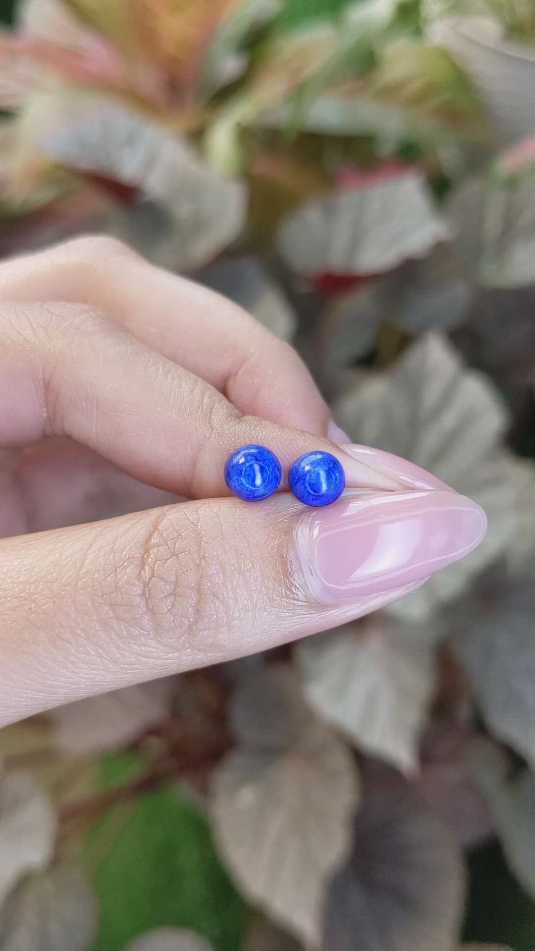 1.92&nbsp;Ct.Tw.Total Carat Weight Cabochon Lapis Pair from Afghanistan Size Video