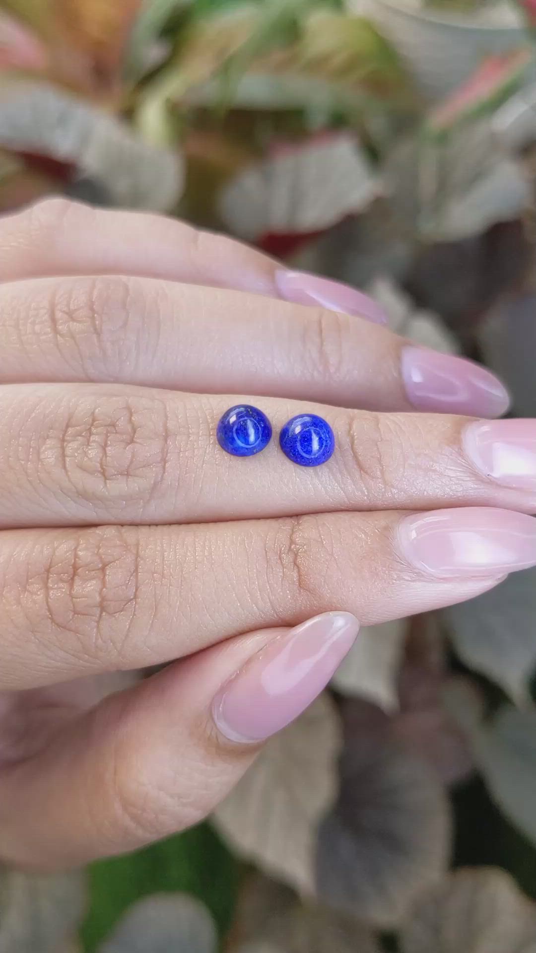 1.88&nbsp;Ct.Tw.Total Carat Weight Cabochon Lapis Pair from Afghanistan Size Video