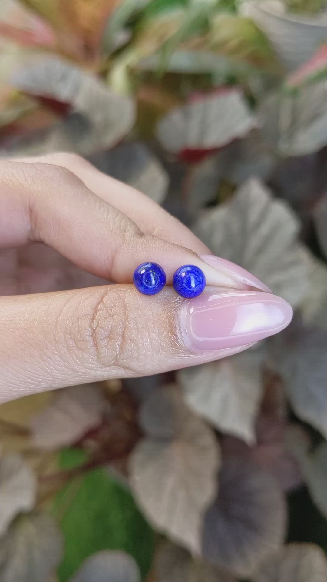 1.88&nbsp;Ct.Tw.Total Carat Weight Cabochon Lapis Pair from Afghanistan Size Video
