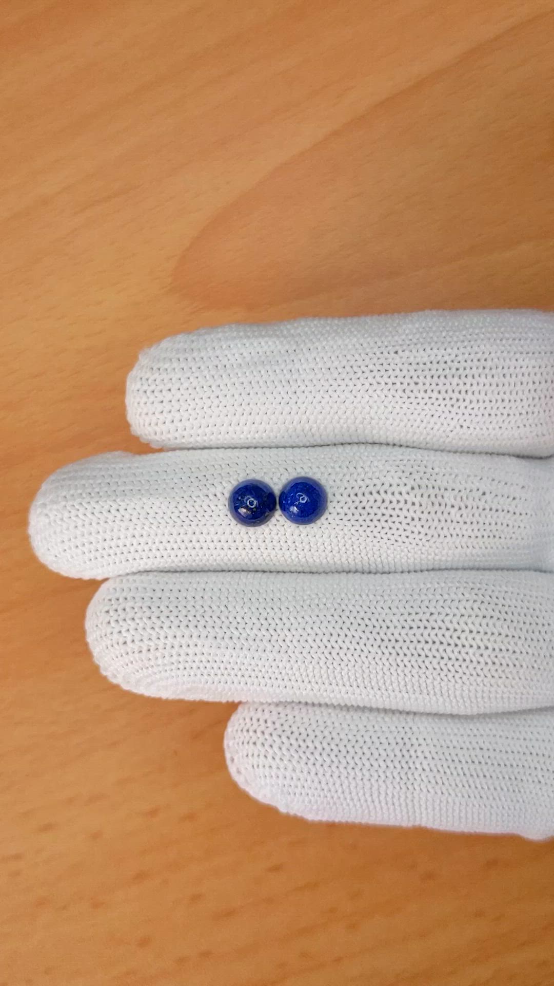 1.88&nbsp;Ct.Tw.Total Carat Weight Cabochon Lapis Pair from Afghanistan Size Video