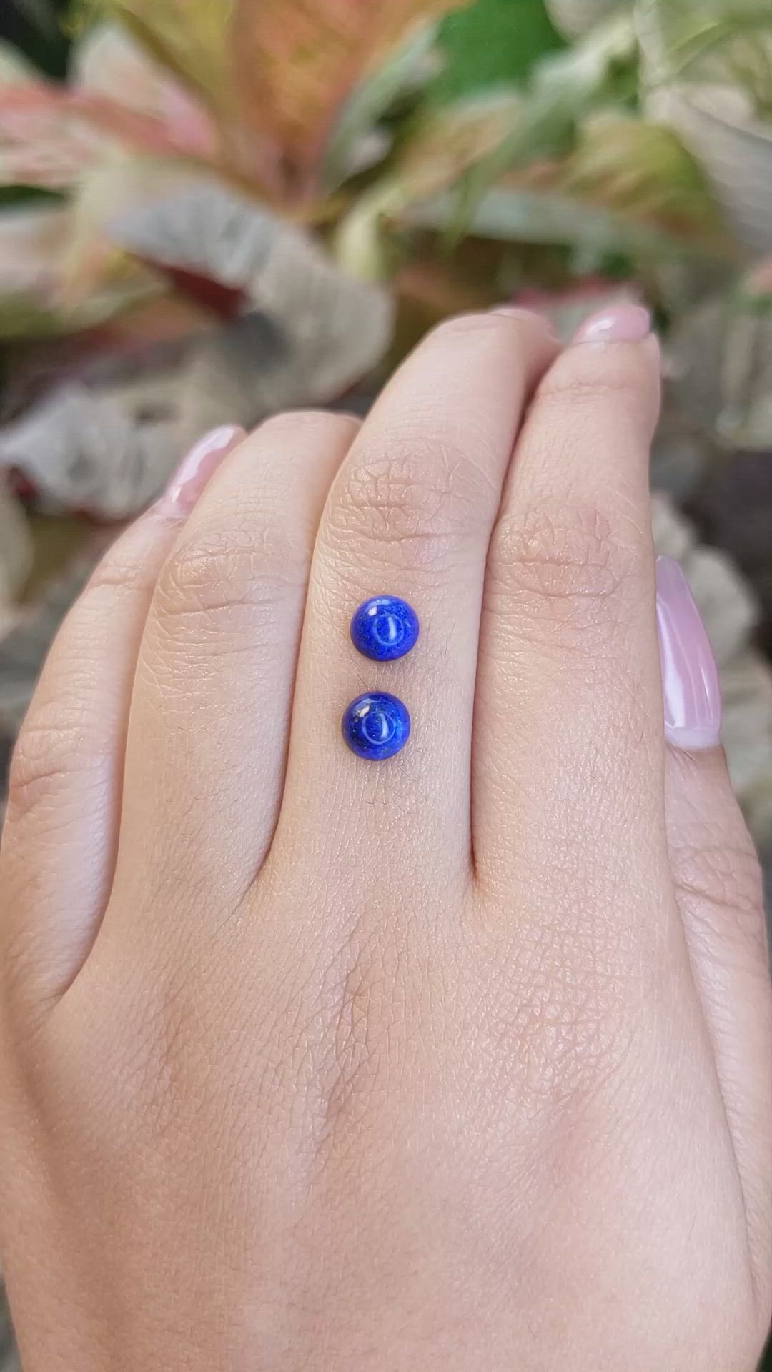 1.88&nbsp;Ct.Tw.Total Carat Weight Cabochon Lapis Pair from Afghanistan Size Video