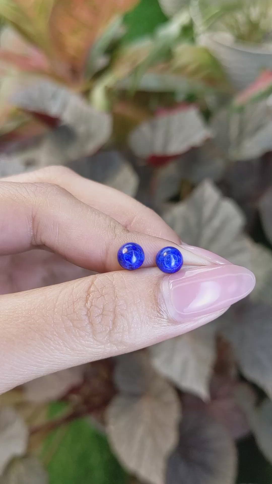 1.85&nbsp;Ct.Tw.Total Carat Weight Cabochon Lapis Pair from Afghanistan Size Video