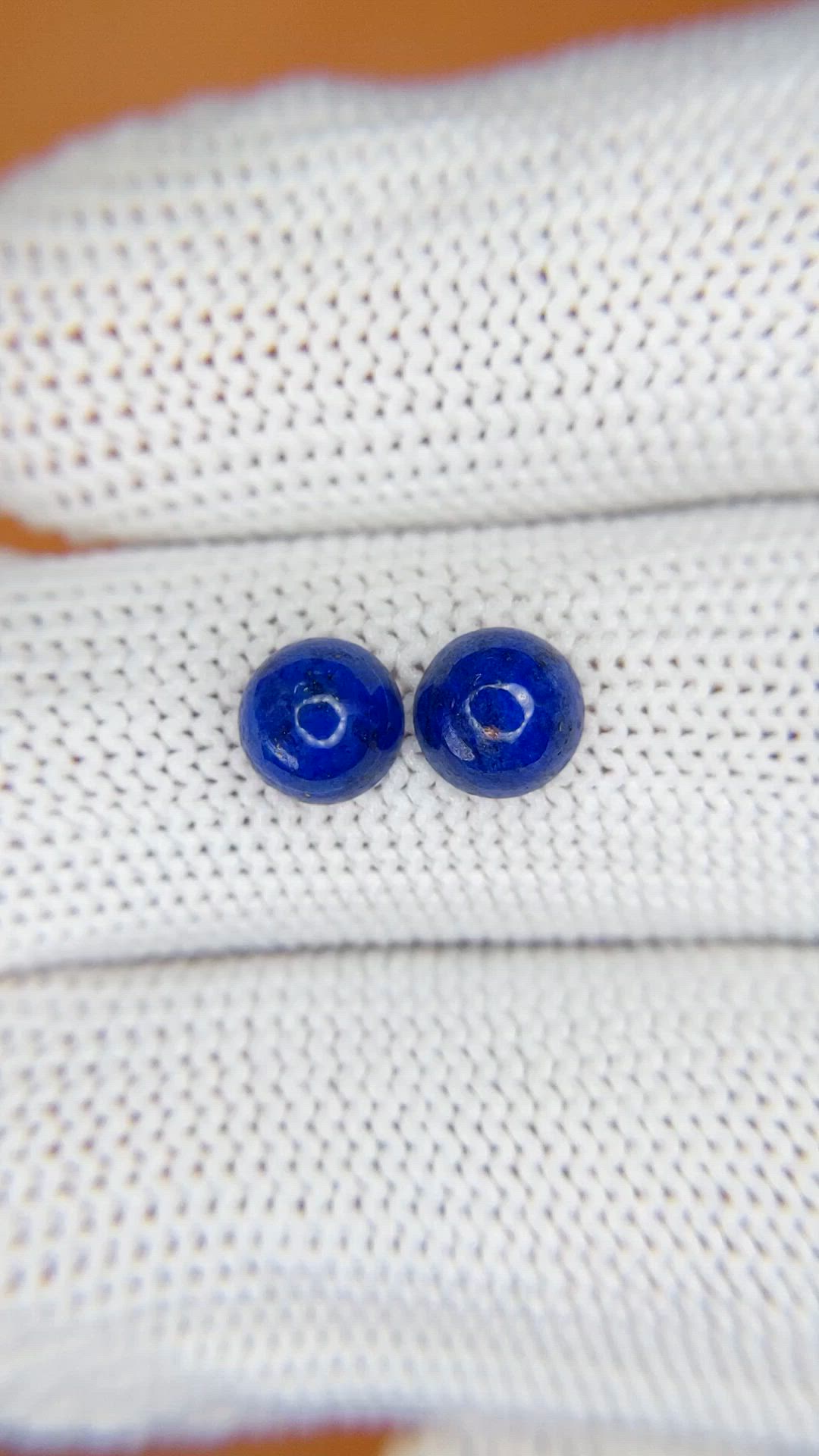 1.85&nbsp;Ct.Tw.Total Carat Weight Cabochon Lapis Pair from Afghanistan Size Video