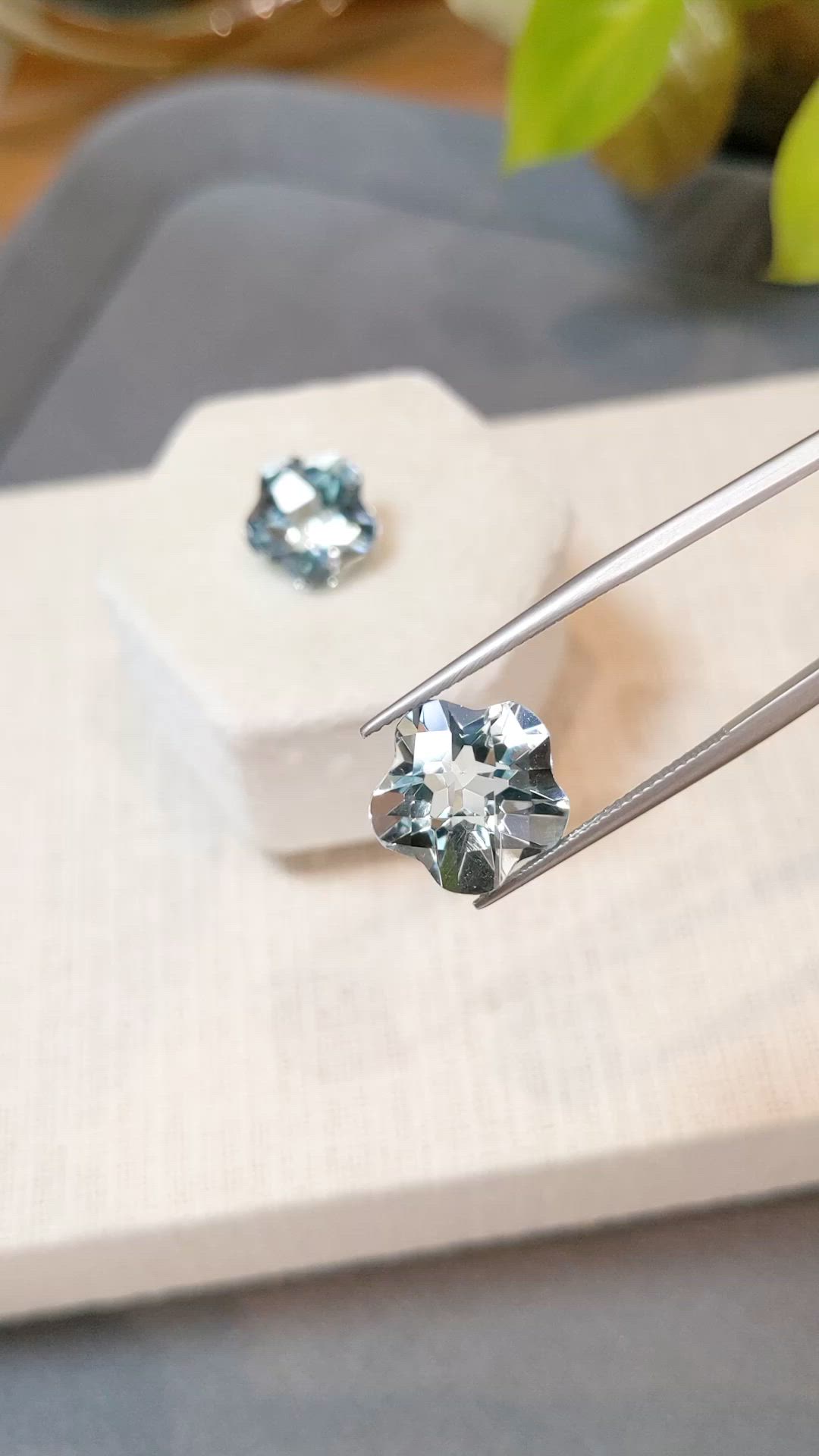 15.58&nbsp;Ct.Tw.Total Carat Weight Blue Aquamarine Pair from Brazil Size Video