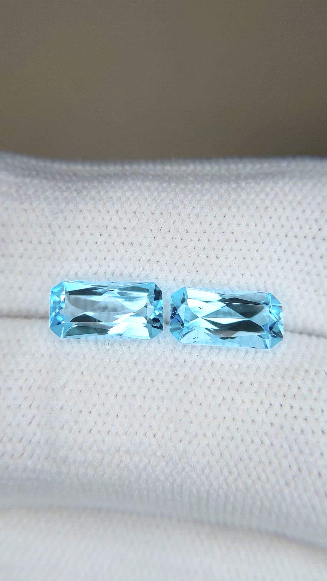 3.77 Ct.Tw.Total Carat Weight Swiss Blue Topaz Pair from Brazil Size Video