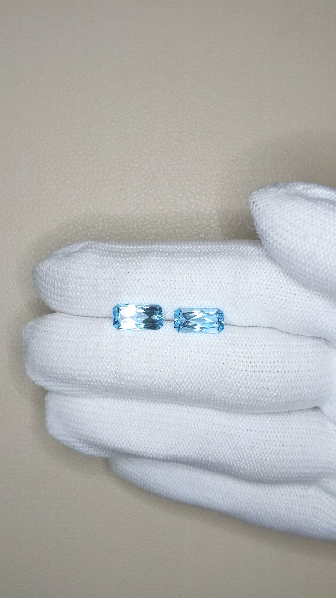 3.77 Ct.Tw.Total Carat Weight Swiss Blue Topaz Pair from Brazil Size Video