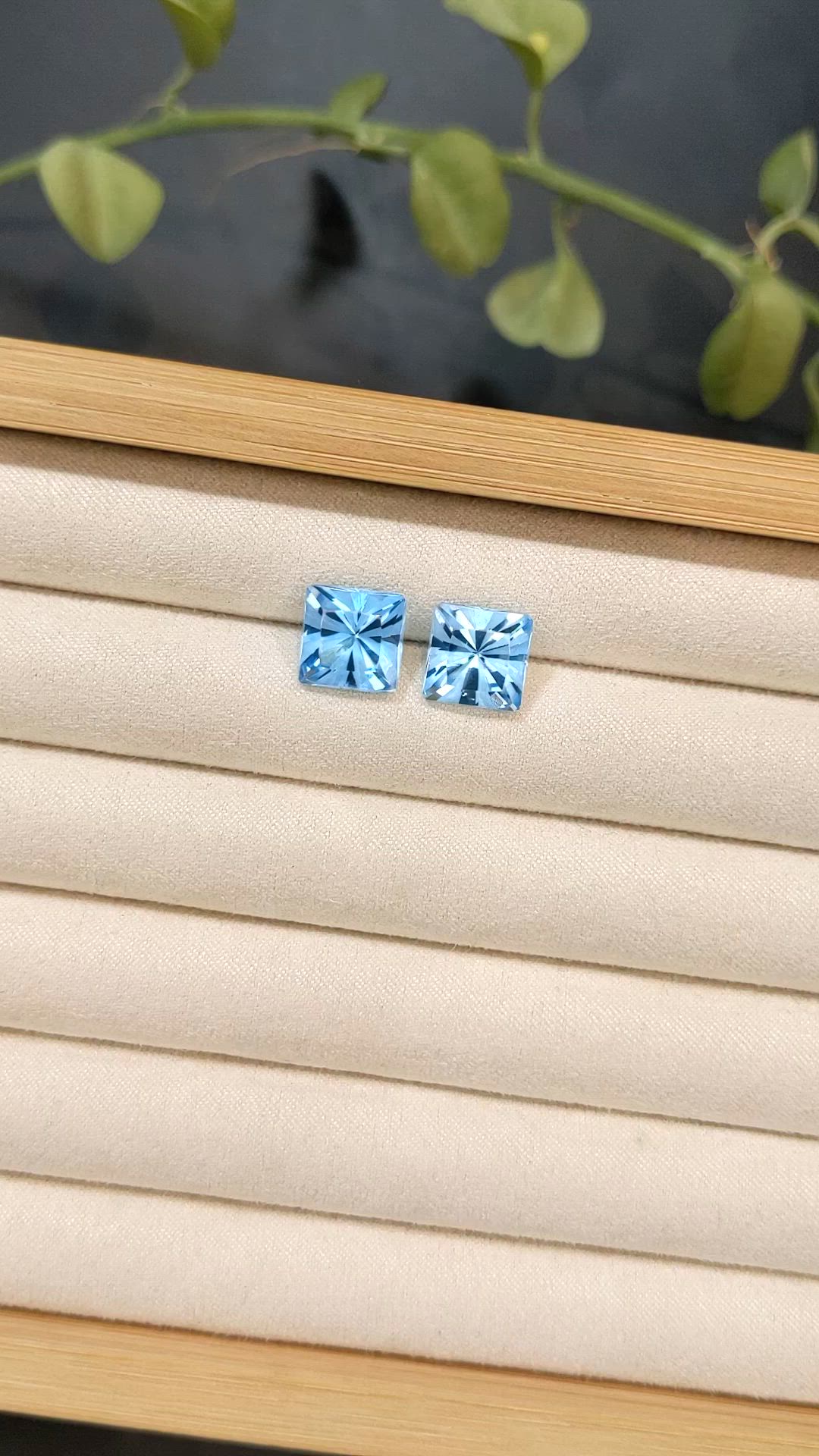 11.55&nbsp;Ct.Tw.Total Carat Weight Blue Topaz Pair from Brazil Size Video