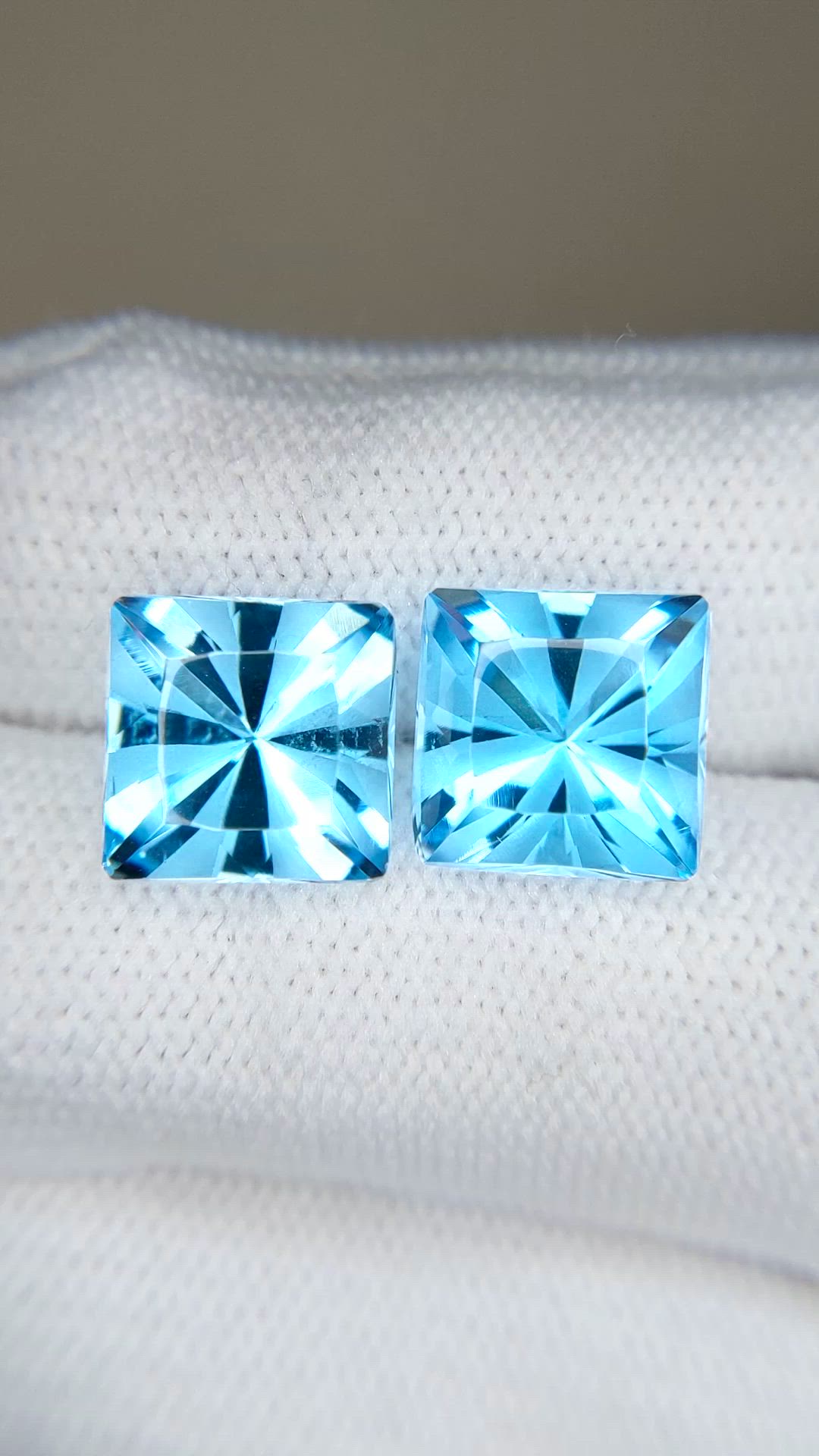 11.55&nbsp;Ct.Tw.Total Carat Weight Blue Topaz Pair from Brazil Size Video
