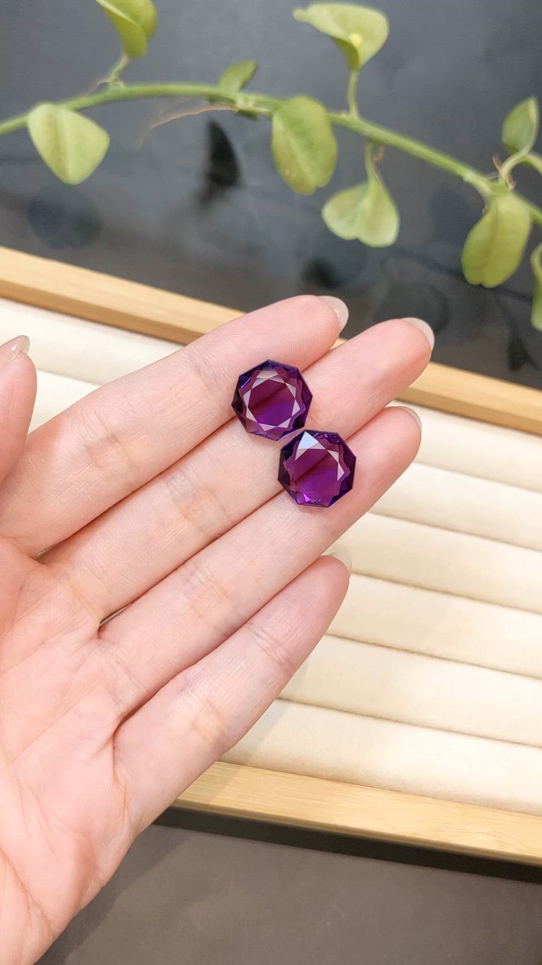 13.17&nbsp;Ct.Tw.Total Carat Weight Purple Amethyst Pair from Brazil Size Video