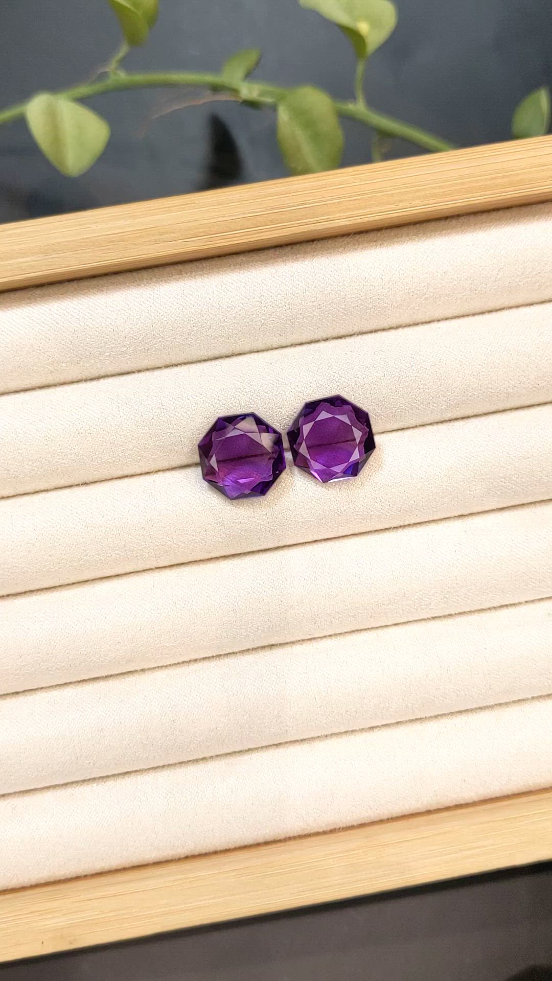 13.17&nbsp;Ct.Tw.Total Carat Weight Purple Amethyst Pair from Brazil Size Video