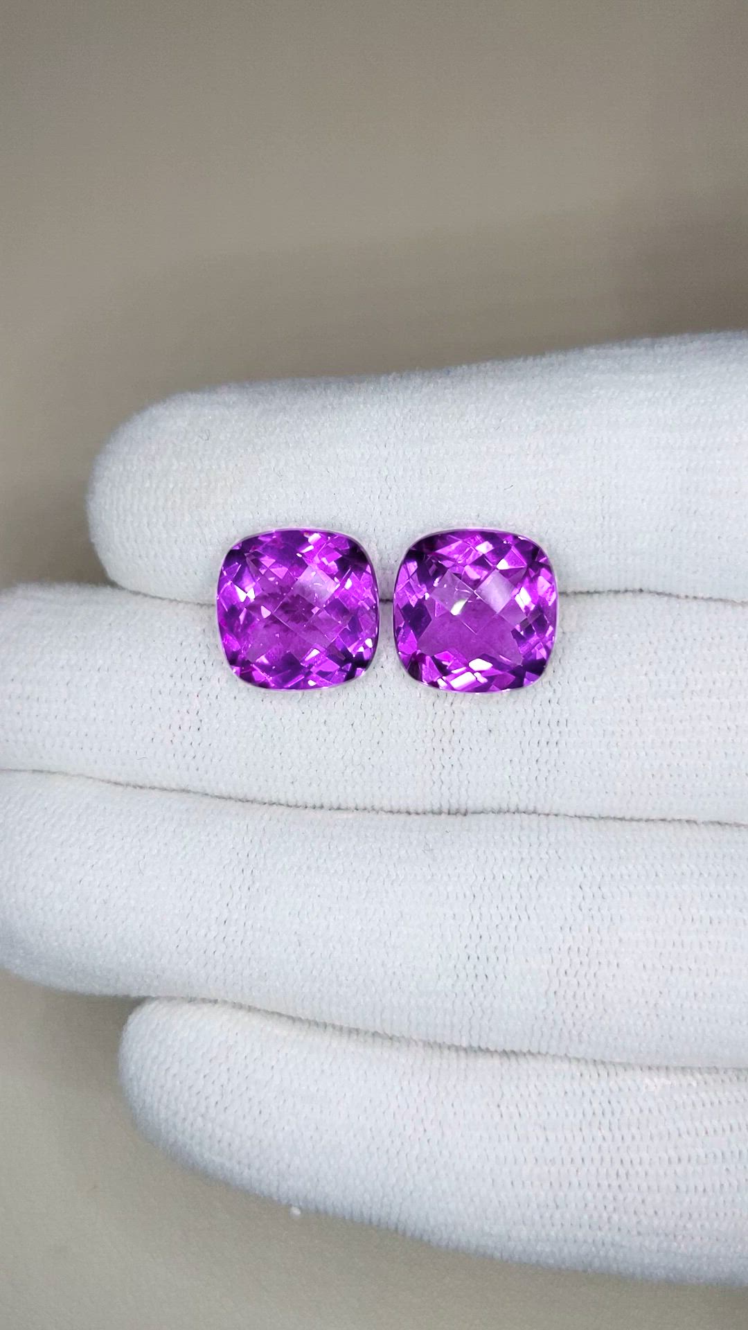 11.60&nbsp;Ct.Tw.Total Carat Weight Purple Amethyst Pair from Brazil Size Video