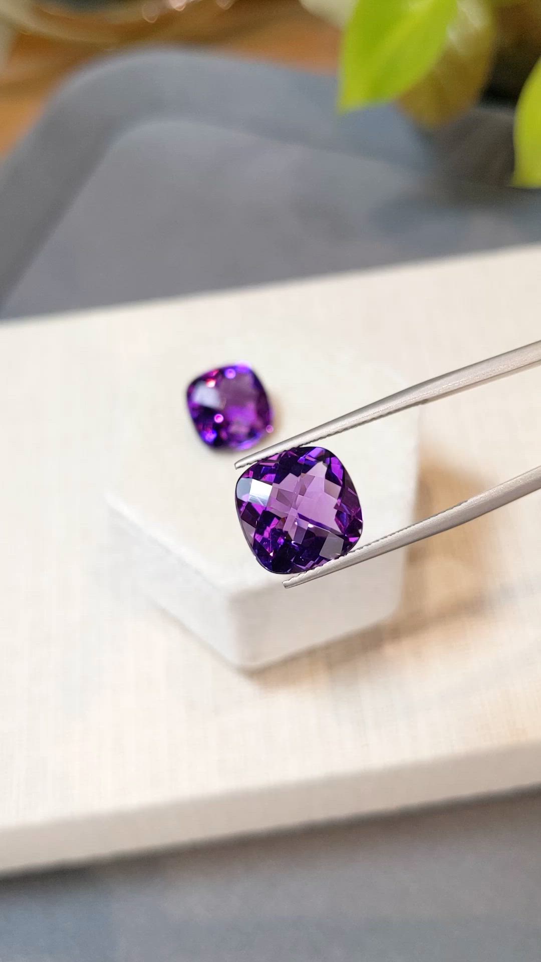 11.60&nbsp;Ct.Tw.Total Carat Weight Purple Amethyst Pair from Brazil Size Video