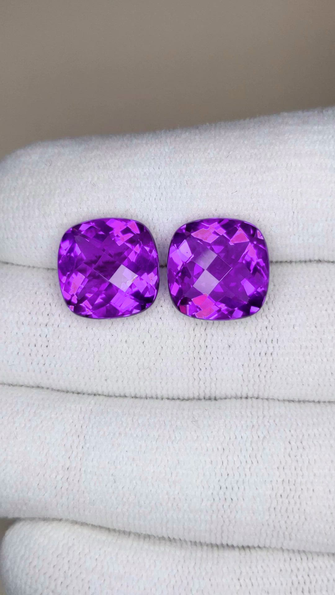 11.60&nbsp;Ct.Tw.Total Carat Weight Purple Amethyst Pair from Brazil Size Video