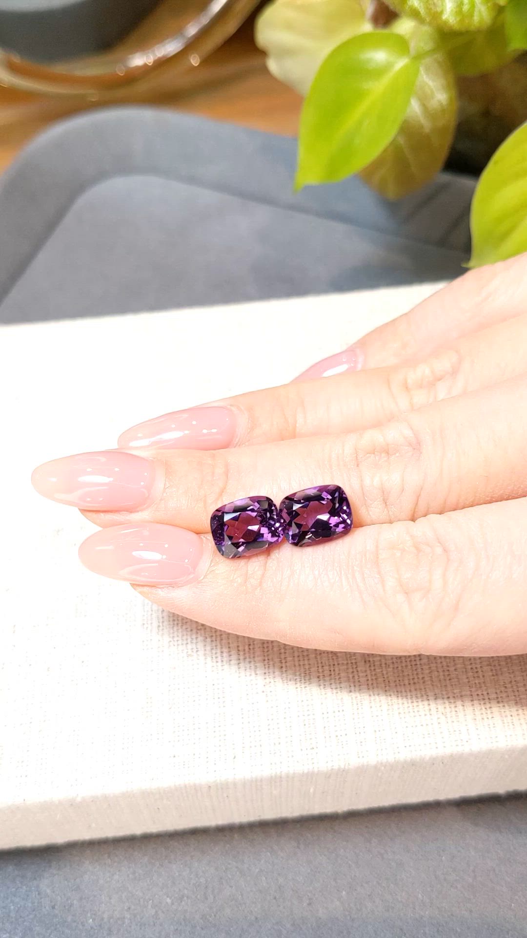 6.10&nbsp;Ct.Tw.Total Carat Weight Purple Amethyst Pair from Brazil Size Video