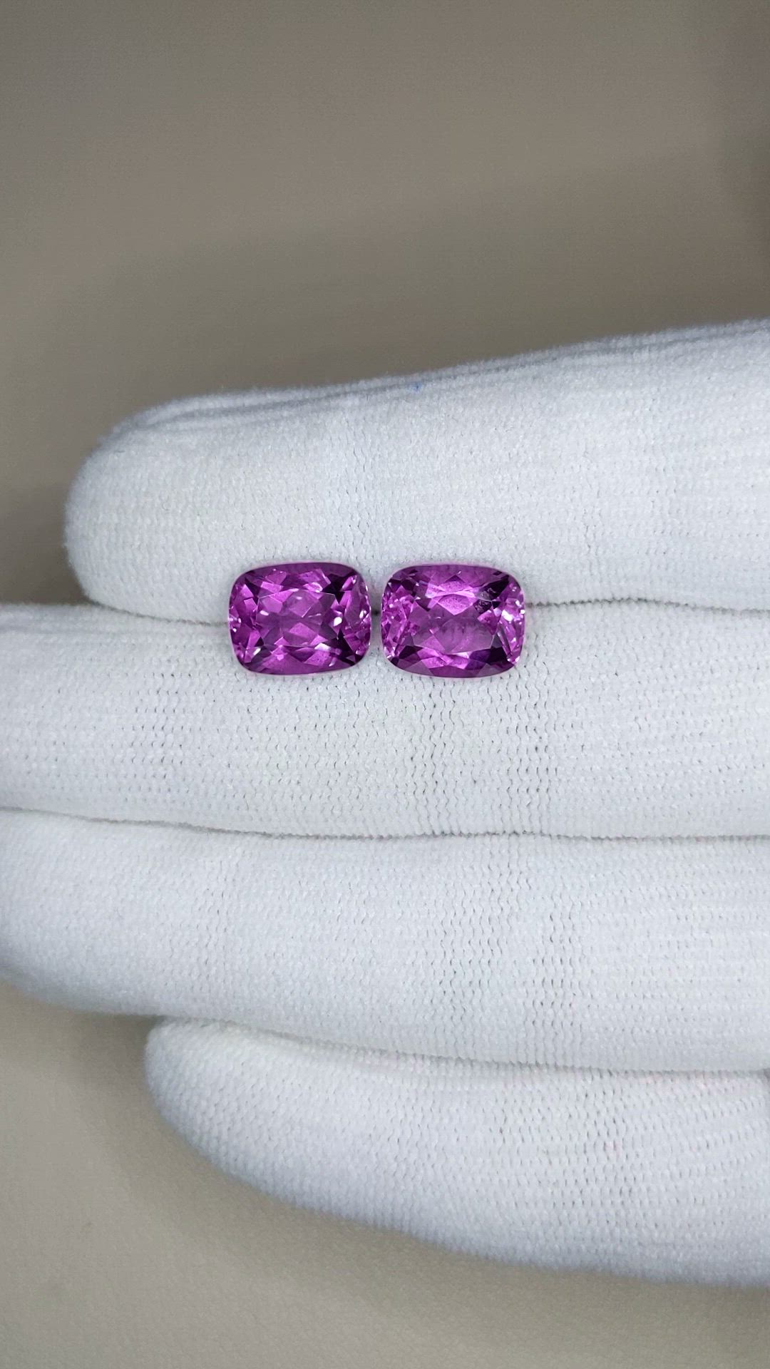 6.10&nbsp;Ct.Tw.Total Carat Weight Purple Amethyst Pair from Brazil Size Video