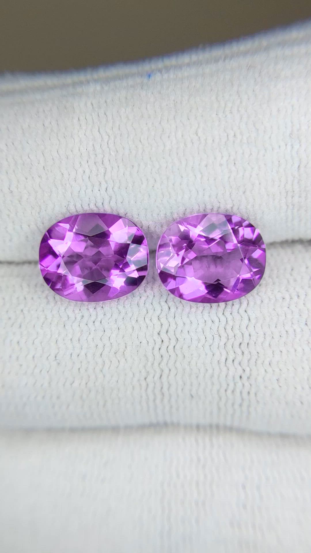 4.76&nbsp;Ct.Tw.Total Carat Weight Purple Amethyst Pair from Brazil Size Video