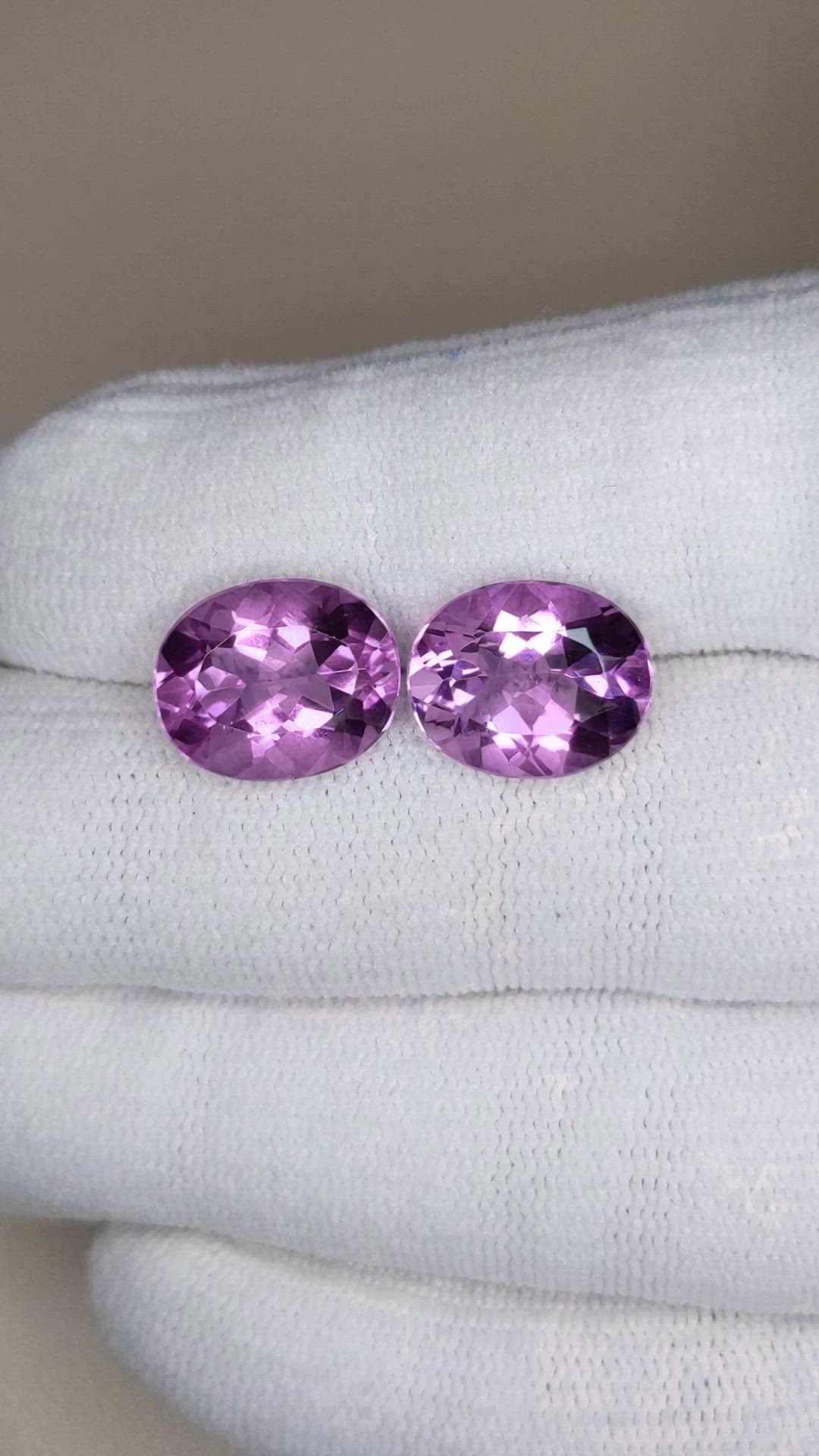 8.29&nbsp;Ct.Tw.Total Carat Weight Purple Amethyst Pair from Brazil Size Video