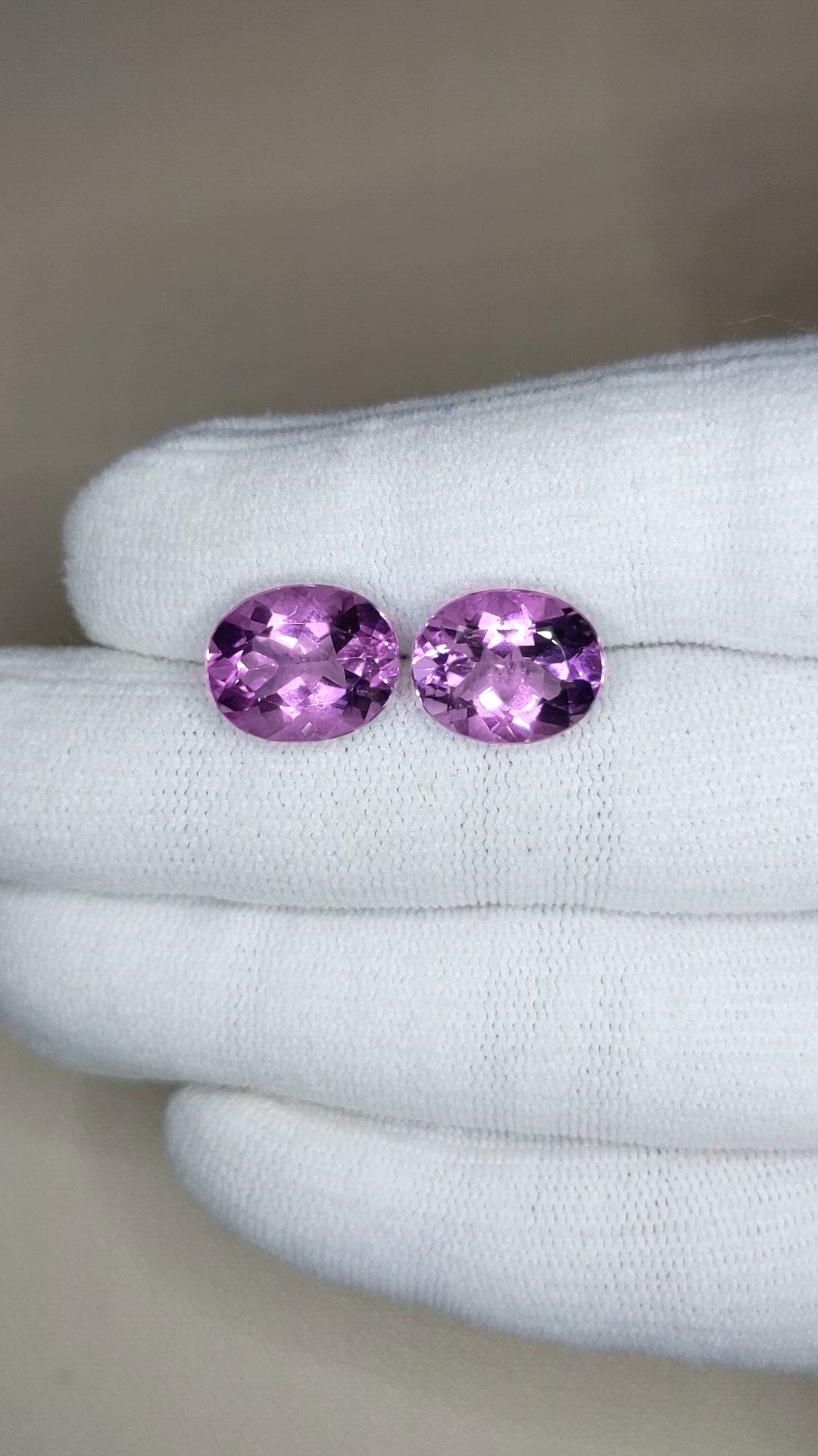 8.29&nbsp;Ct.Tw.Total Carat Weight Purple Amethyst Pair from Brazil Size Video