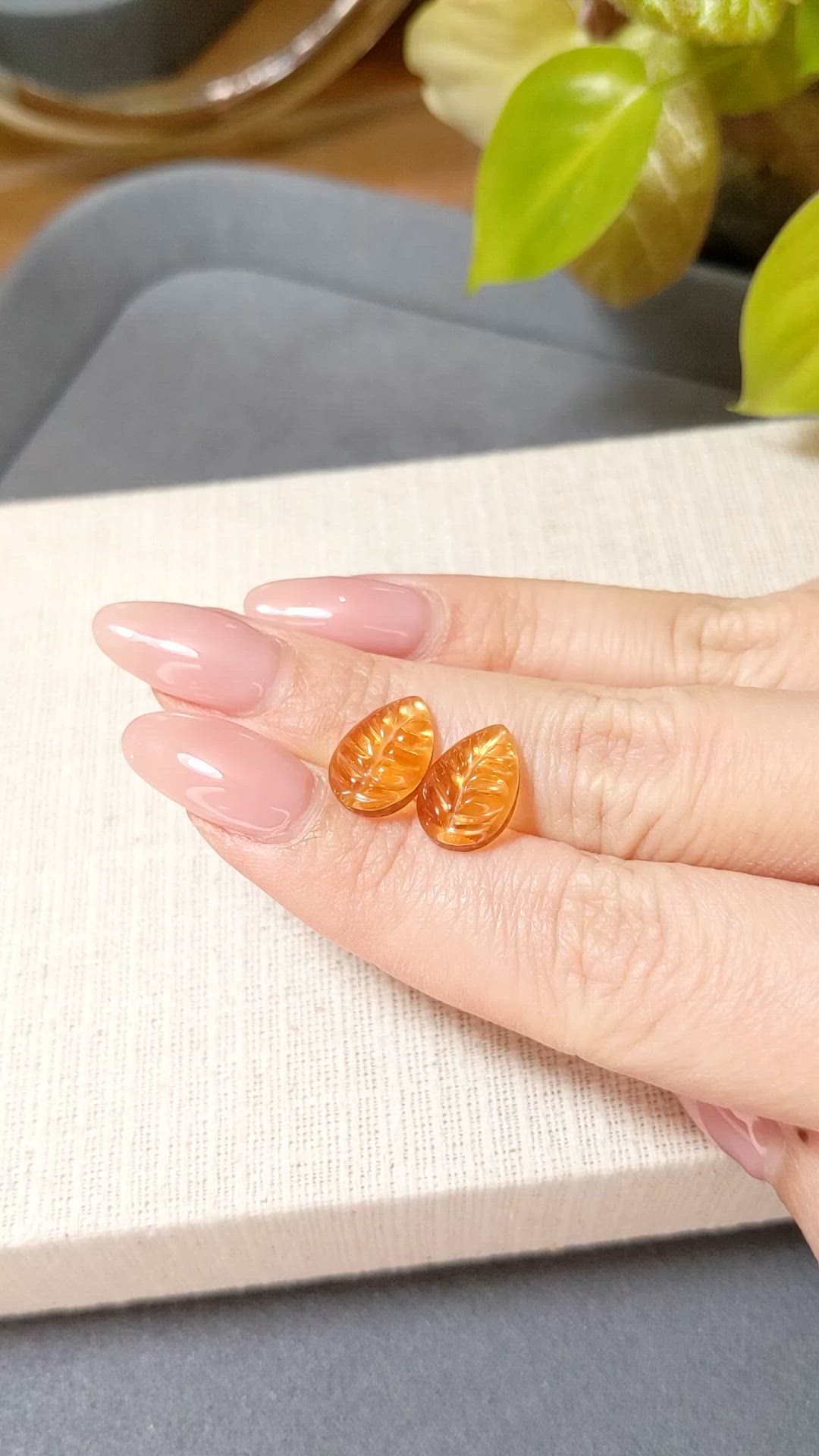 6.01 Ct.Tw.Total Carat Weight Yellow Citrine Pair from Brazil Size Video