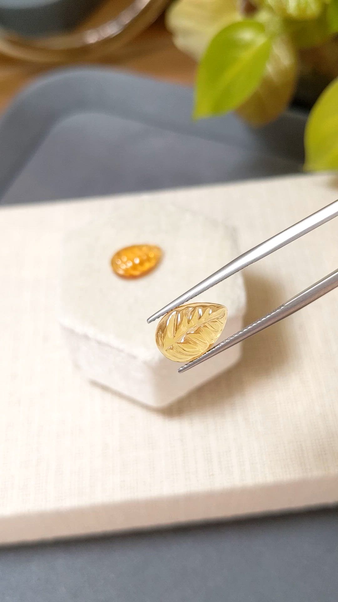 6.01 Ct.Tw.Total Carat Weight Yellow Citrine Pair from Brazil Size Video