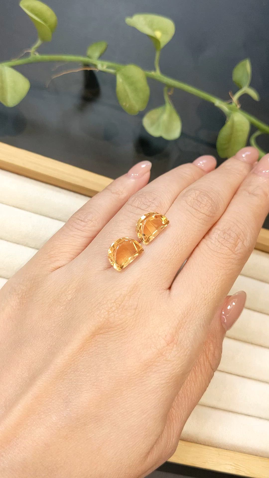 12.24 Ct.Tw.Total Carat Weight Yellow Citrine Pair from Brazil Size Video