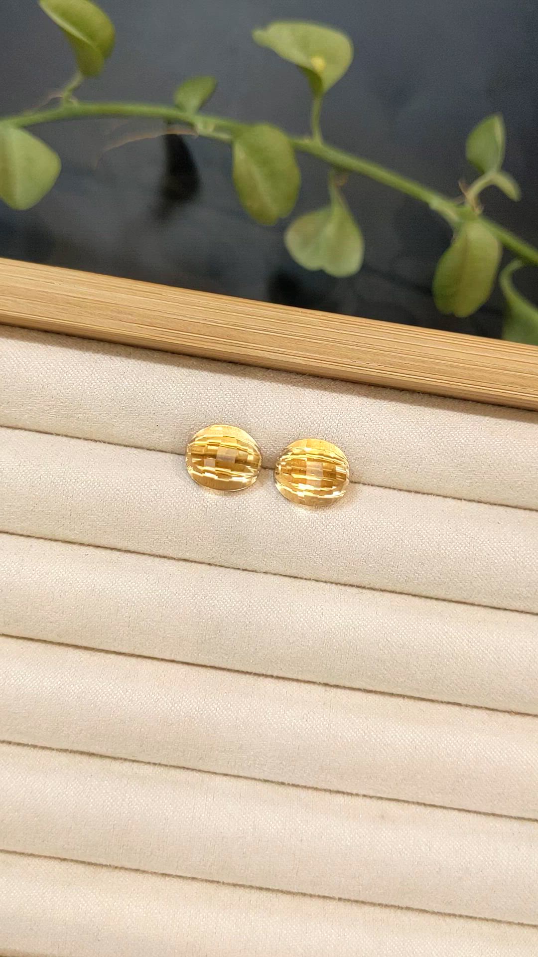 12.24 Ct.Tw.Total Carat Weight Yellow Citrine Pair from Brazil Size Video