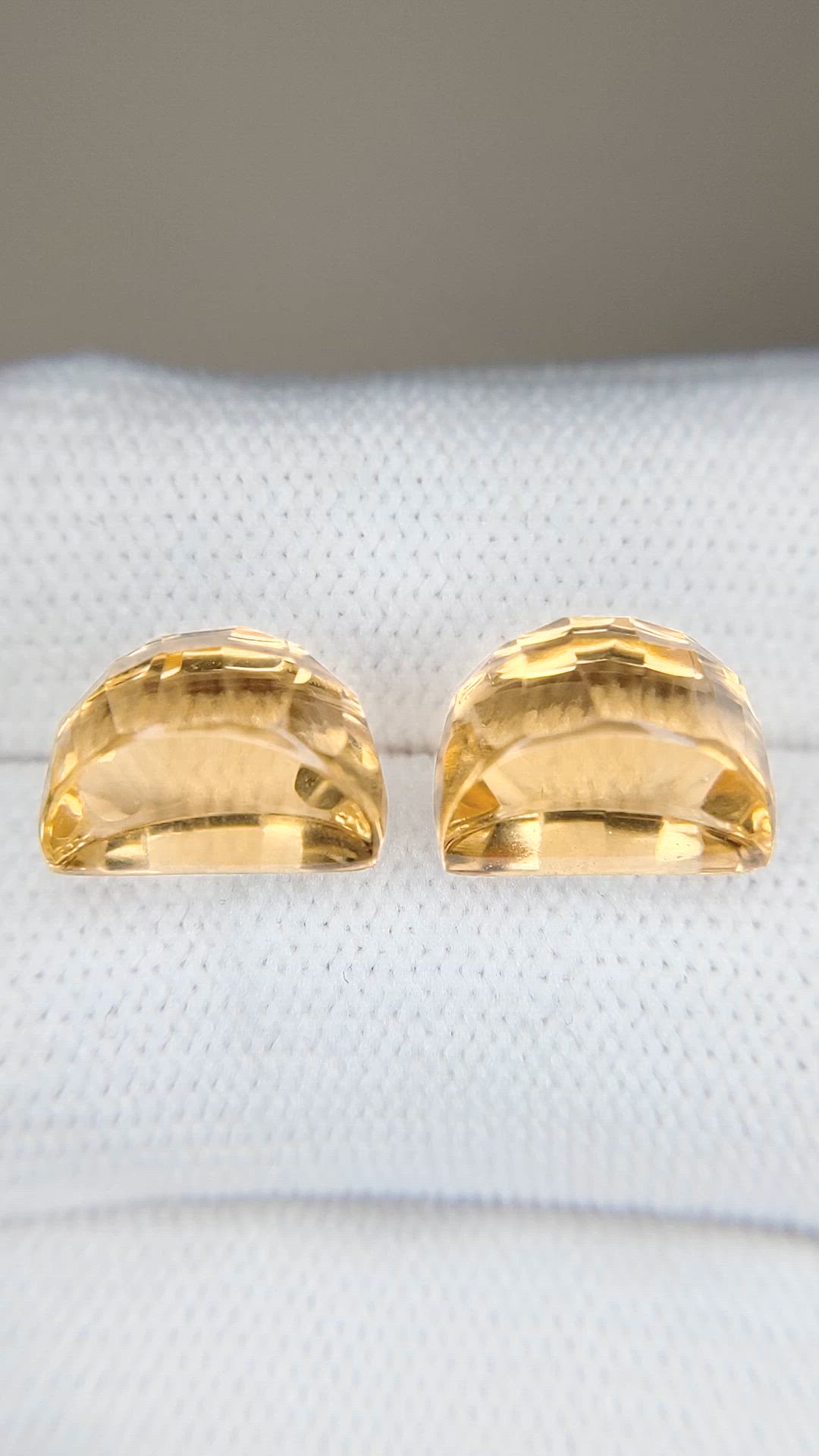 12.24 Ct.Tw.Total Carat Weight Yellow Citrine Pair from Brazil Size Video