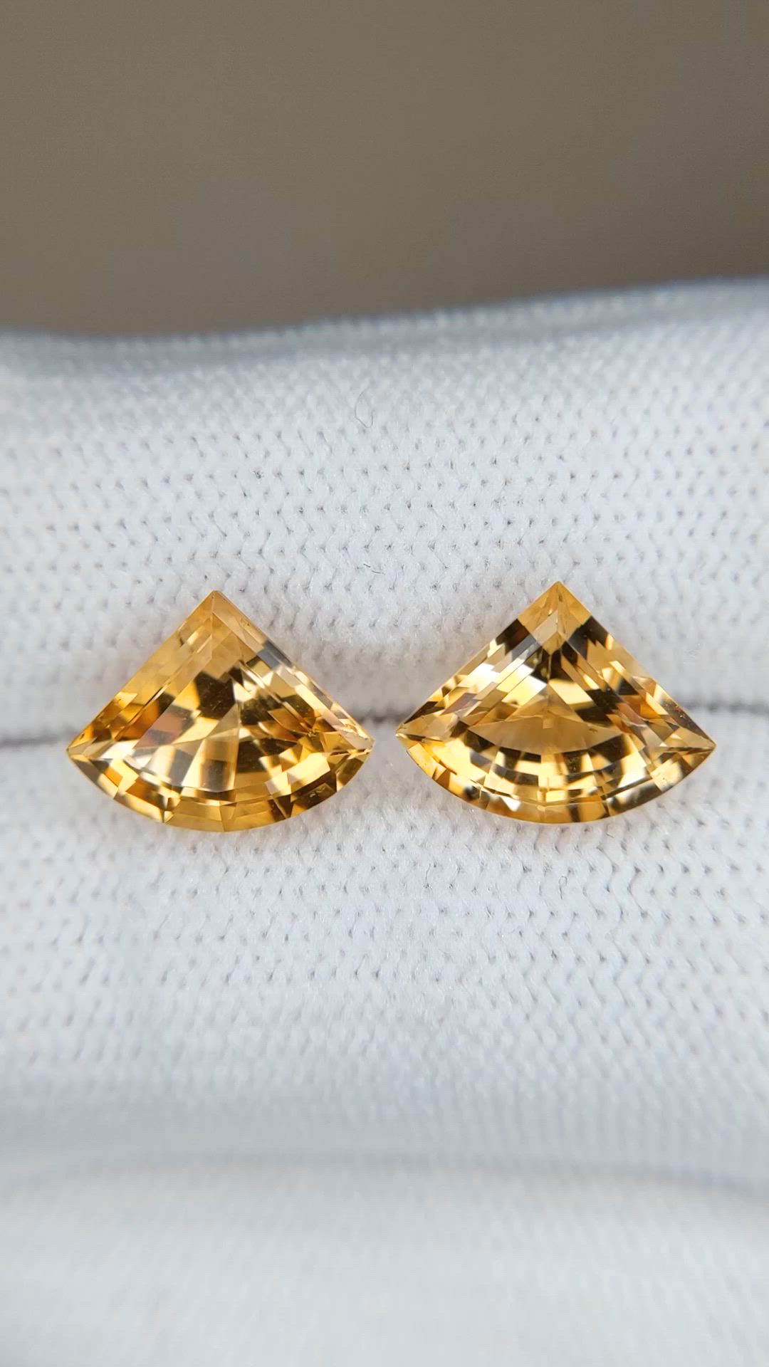 4.27 Ct.Tw.Total Carat Weight Yellow Citrine Pair from Brazil Size Video