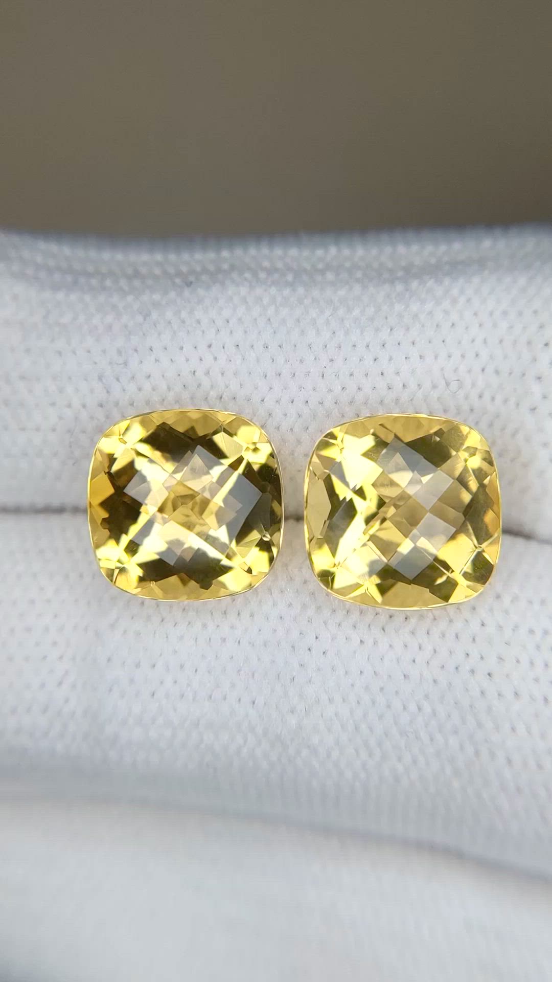 7.37 Ct.Tw.Total Carat Weight Yellow Citrine Pair from Brazil Size Video