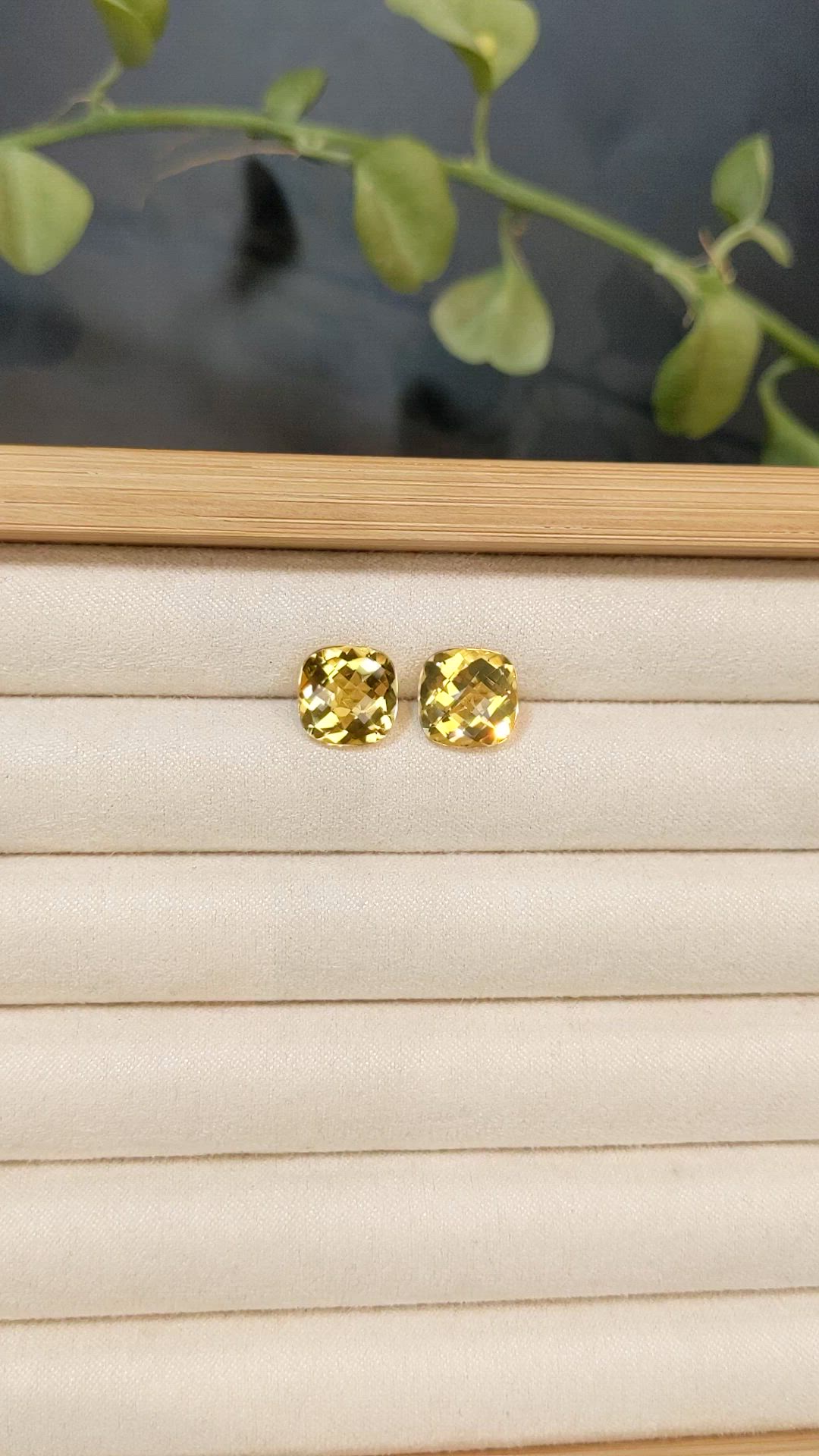7.32 Ct.Tw.Total Carat Weight Yellow Citrine Pair from Brazil Size Video