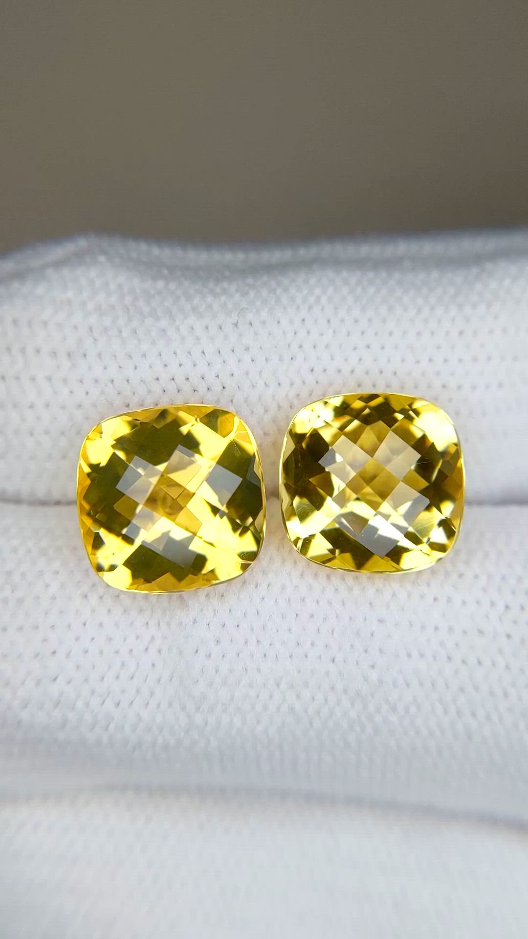 7.32 Ct.Tw.Total Carat Weight Yellow Citrine Pair from Brazil Size Video