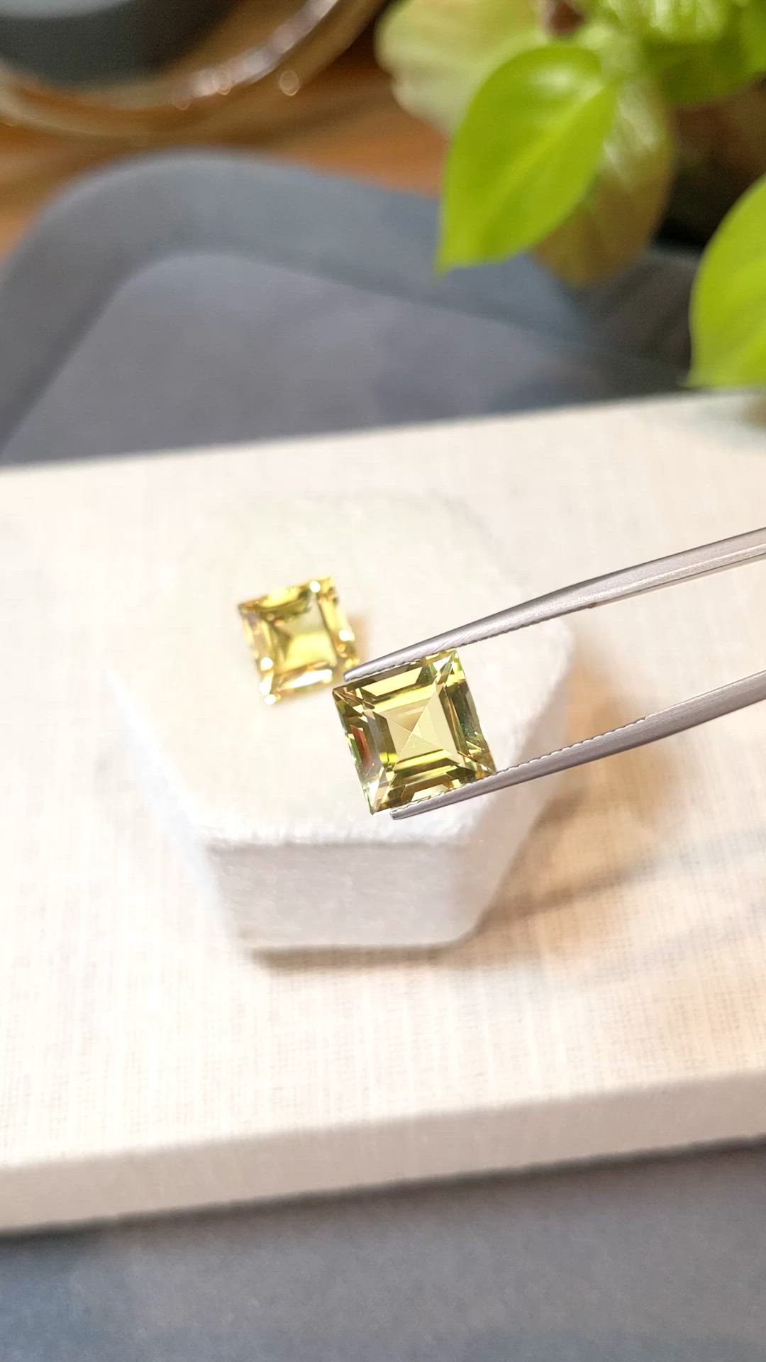 8.71 Ct.Tw.Total Carat Weight Yellow Citrine Pair from Brazil Size Video