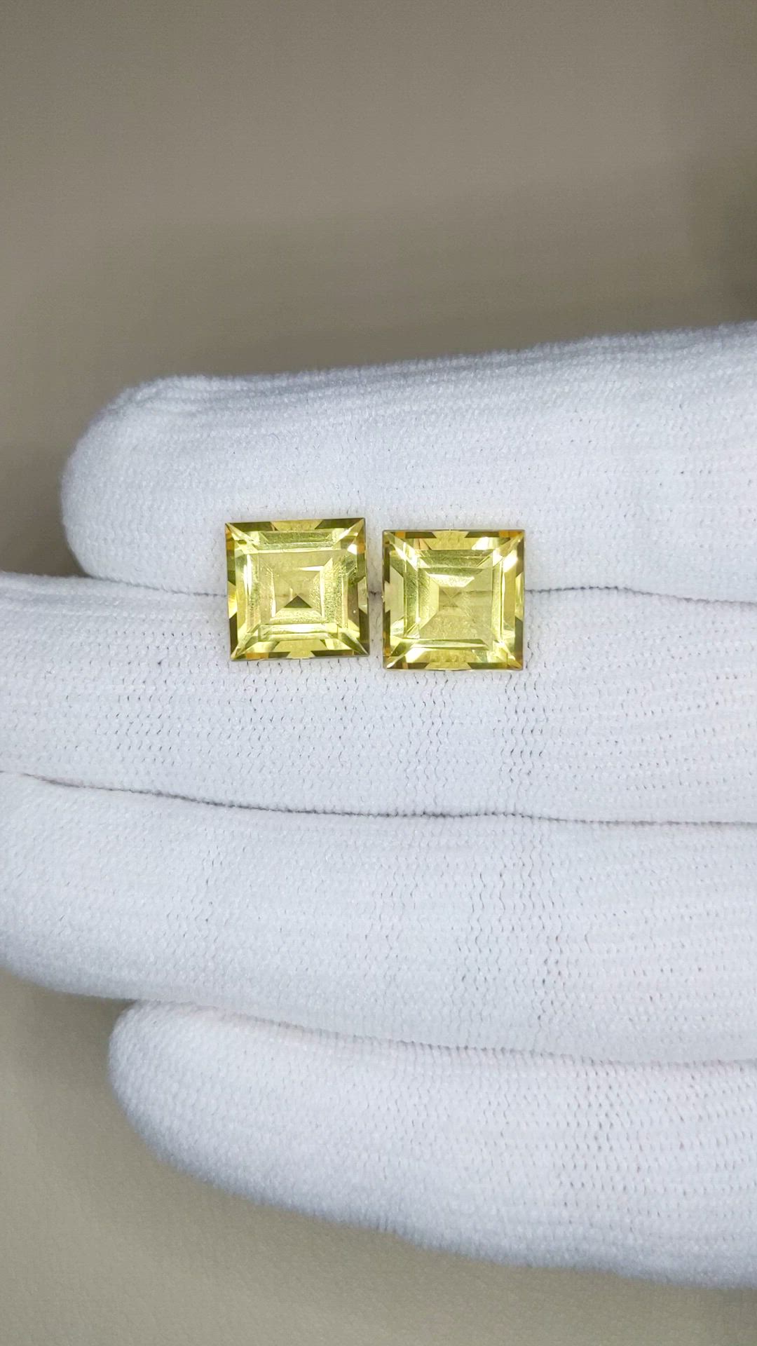 8.71 Ct.Tw.Total Carat Weight Yellow Citrine Pair from Brazil Size Video