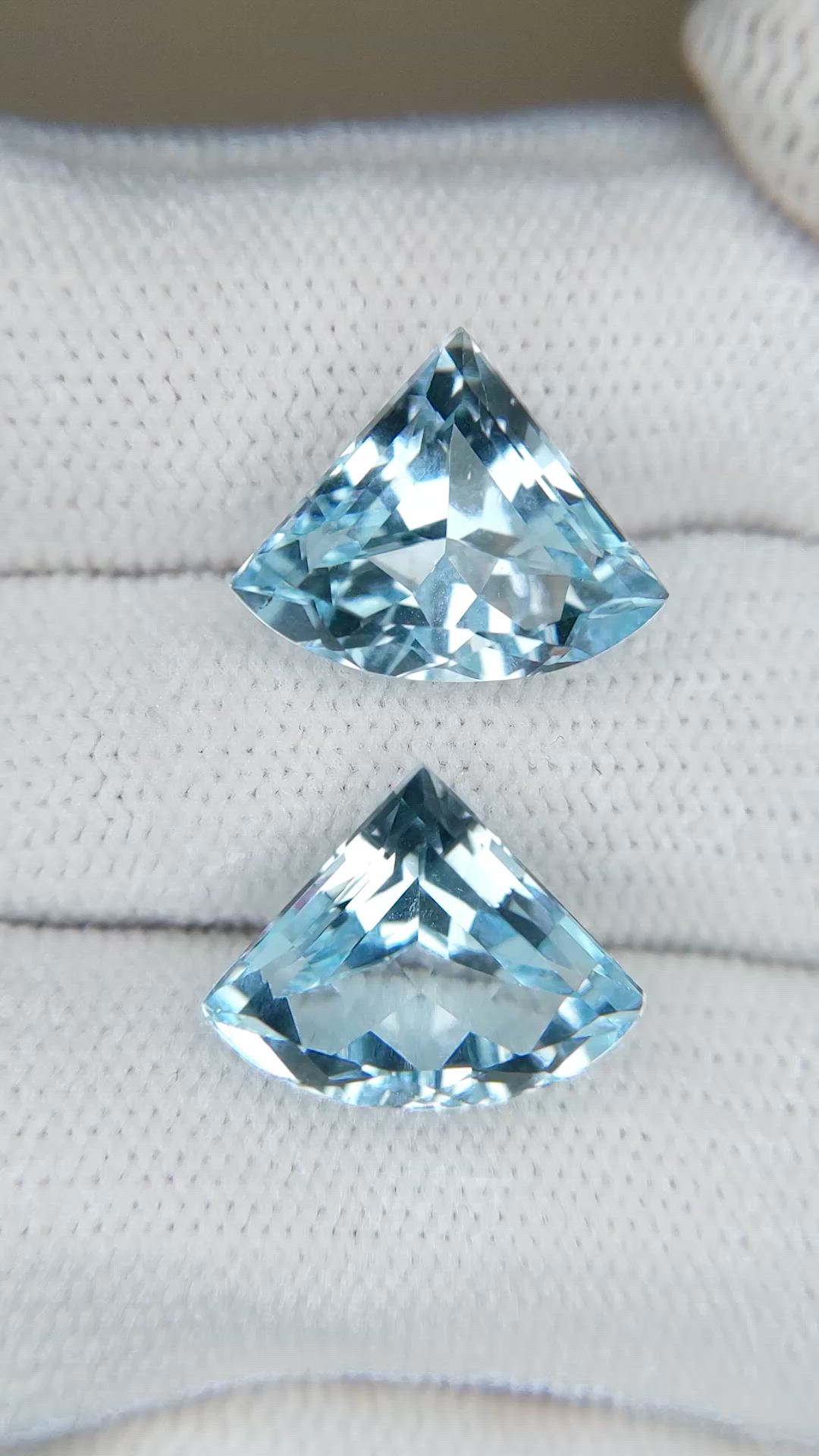 12.24 Ct.Tw.Total Carat Weight Sky Blue Topaz Pair from Brazil Size Video