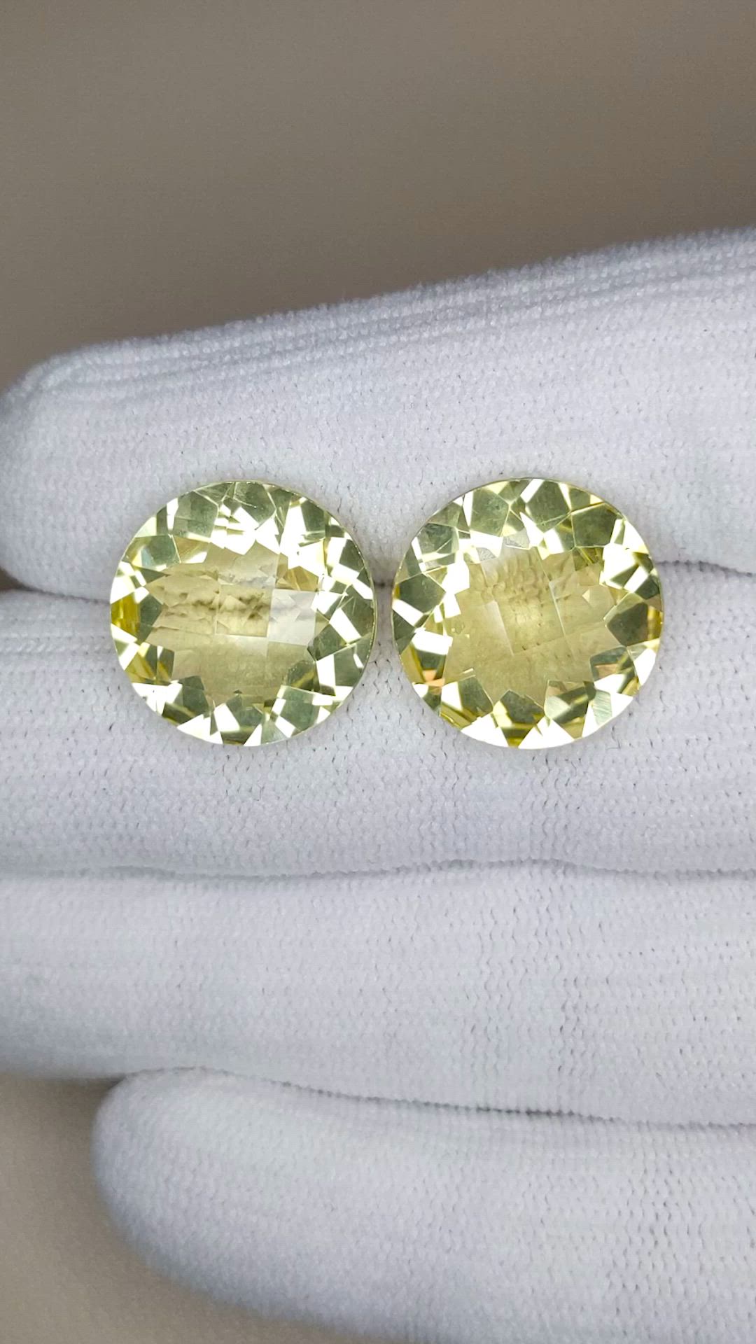 17.83&nbsp;Ct.Tw.Total Carat Weight Yellow Quartz Pair from Brazil Size Video