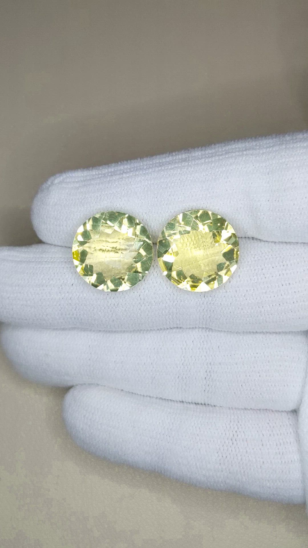 17.83&nbsp;Ct.Tw.Total Carat Weight Yellow Quartz Pair from Brazil Size Video