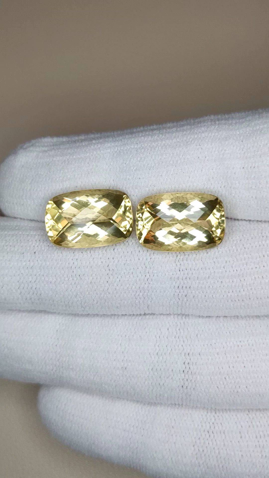14.69 Ct.Tw.Total Carat Weight Yellow Quartz Pair from Brazil Size Video