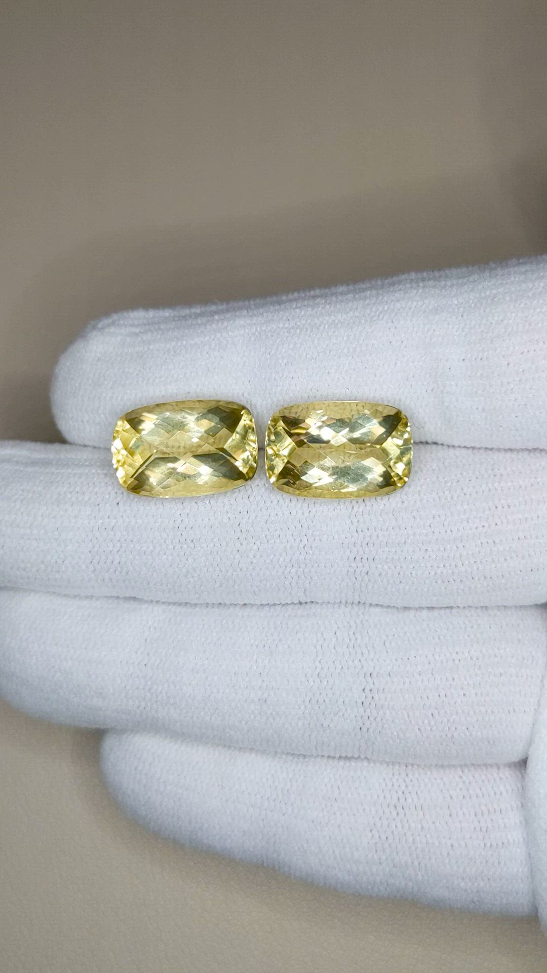 14.69 Ct.Tw.Total Carat Weight Yellow Quartz Pair from Brazil Size Video