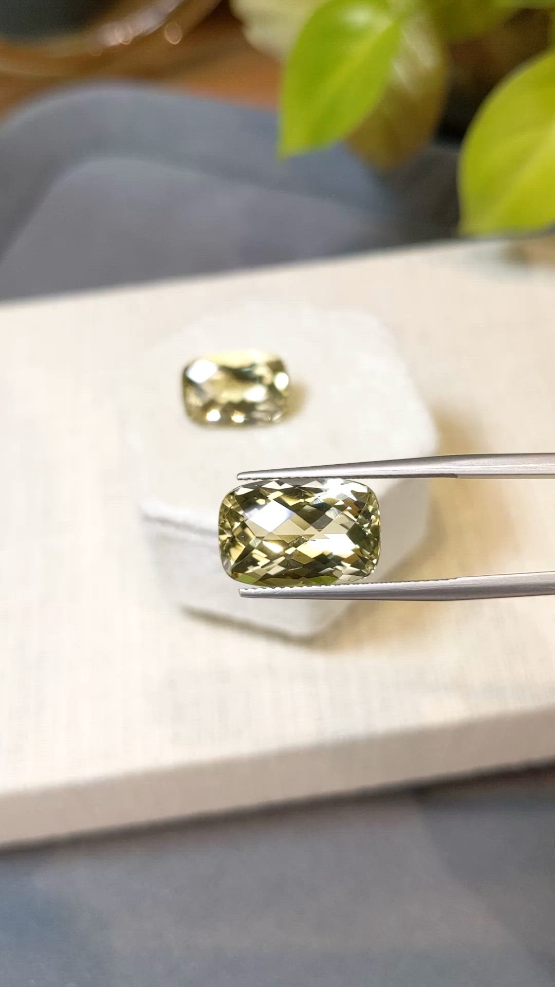 14.69 Ct.Tw.Total Carat Weight Yellow Quartz Pair from Brazil Size Video