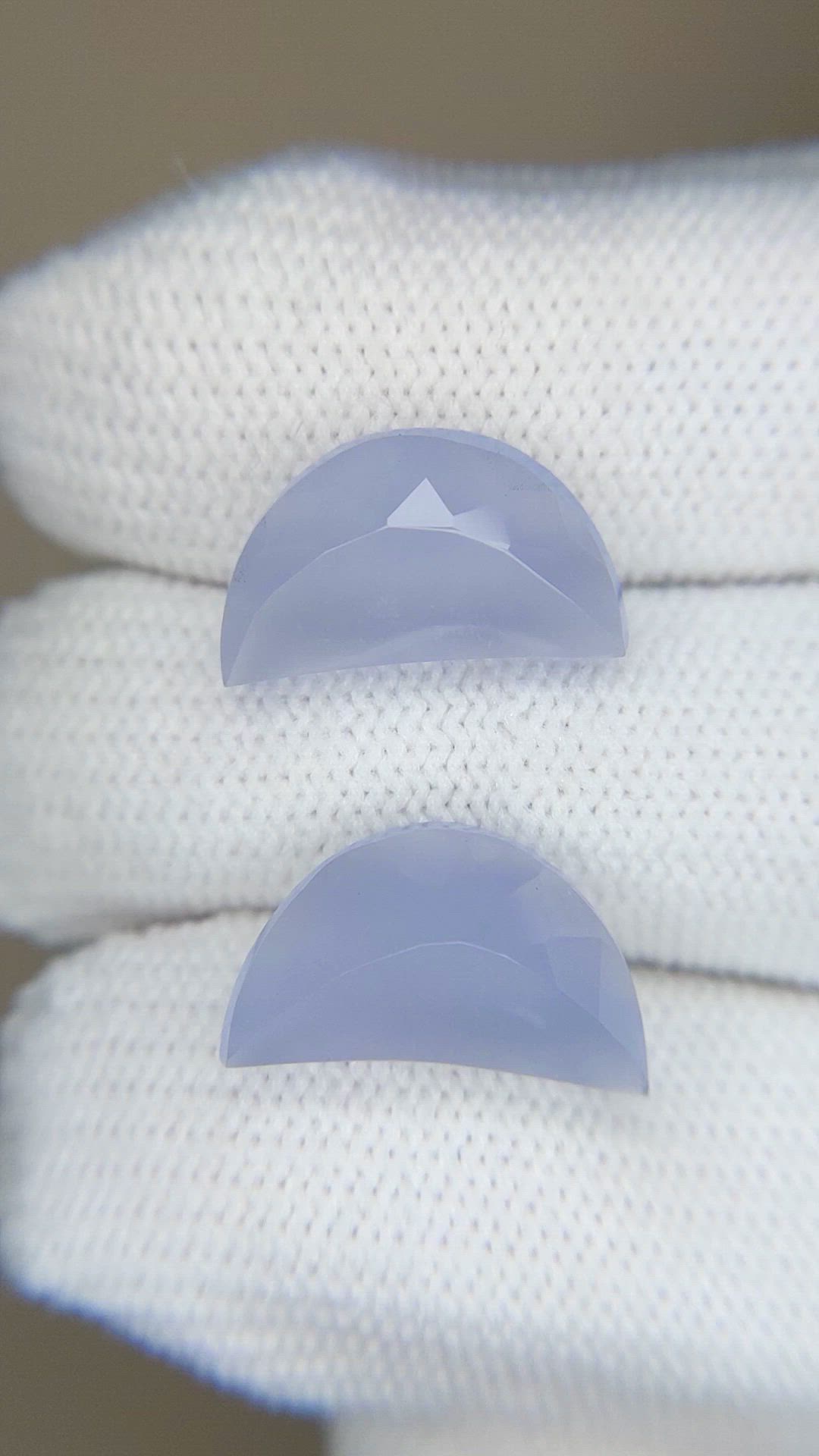 7.65 Ct.Tw.Total Carat Weight Blue Quartz Pair from Brazil Size Video