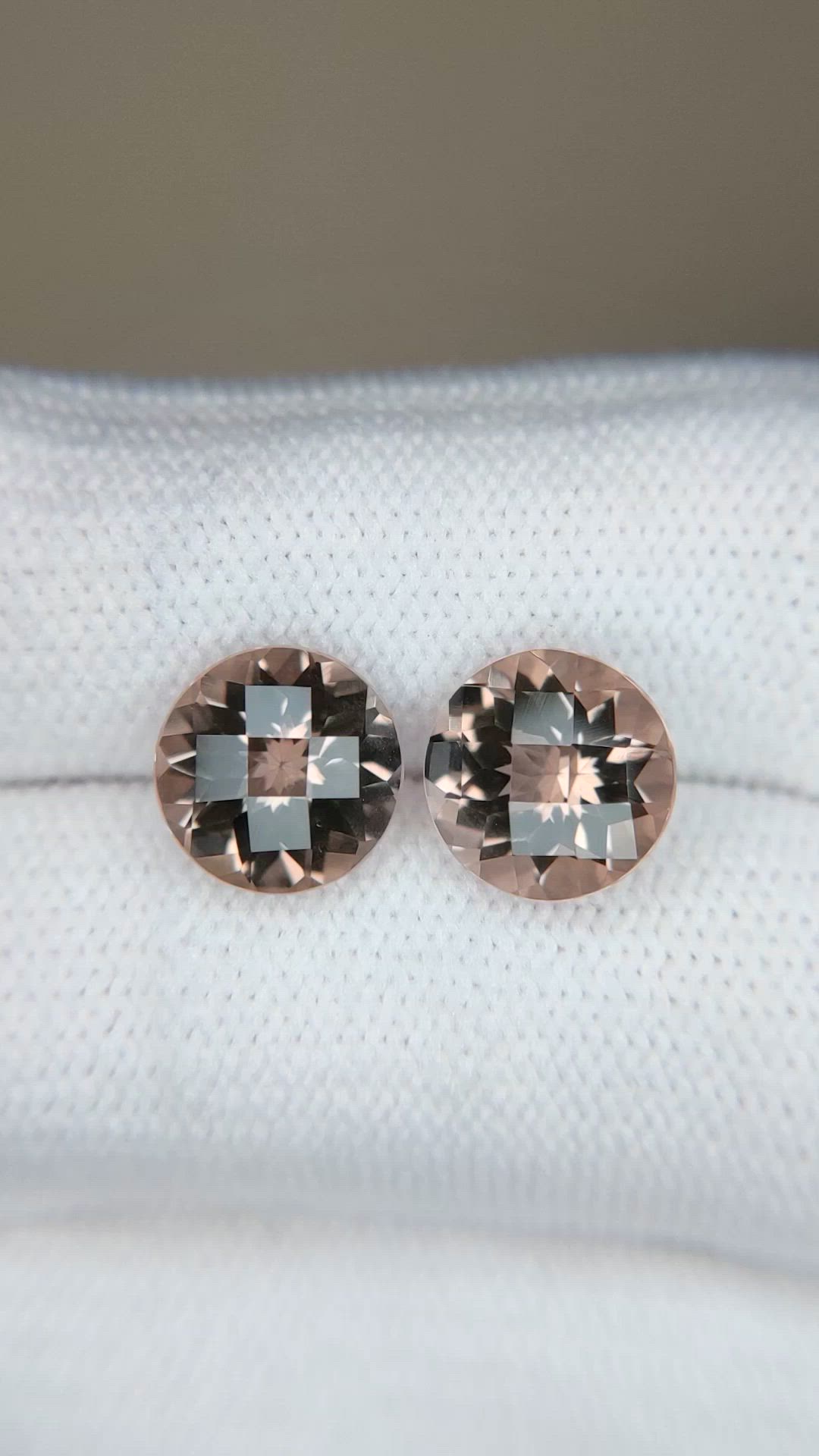 4.58&nbsp;Ct.Tw.Total Carat Weight Brown Smokey Quartz Pair from Brazil Size Video