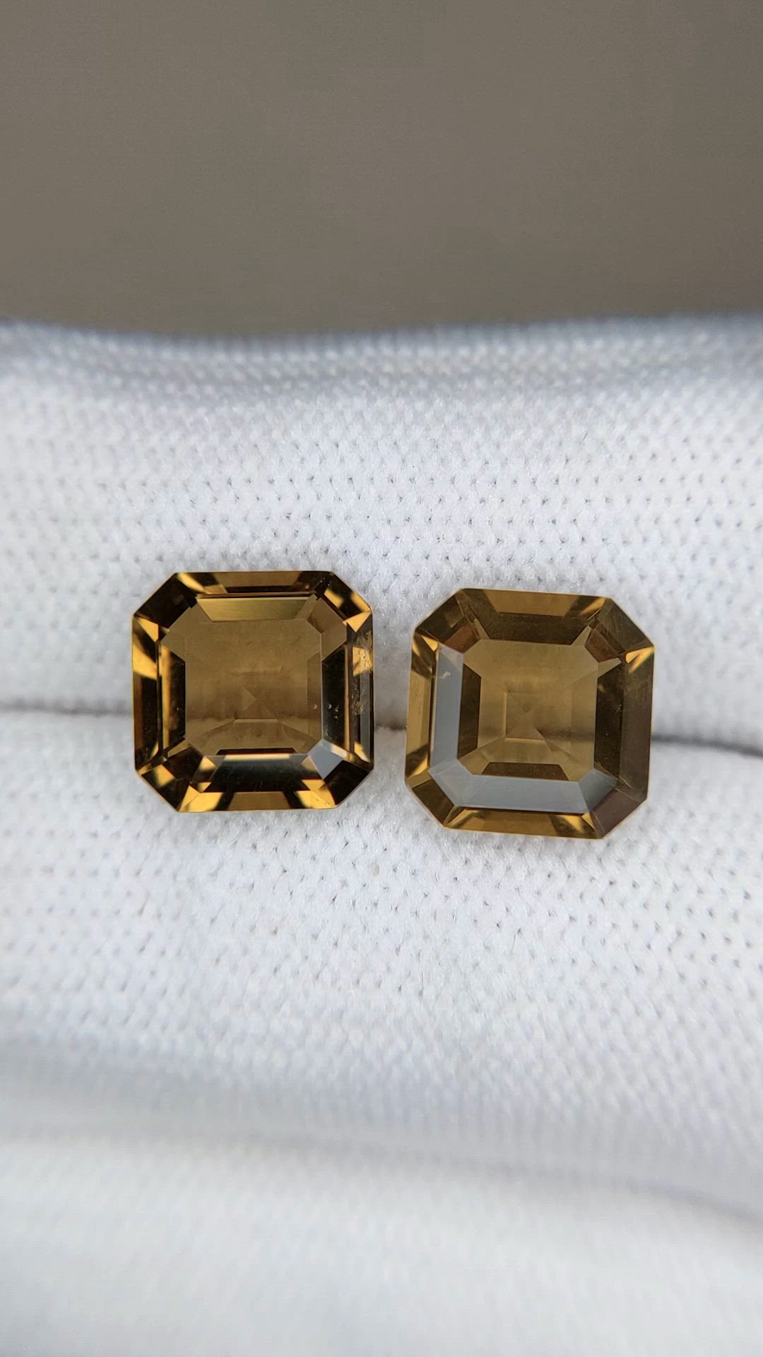 5.49 Ct.Tw.Total Carat Weight Yellow Quartz Pair from Brazil Size Video