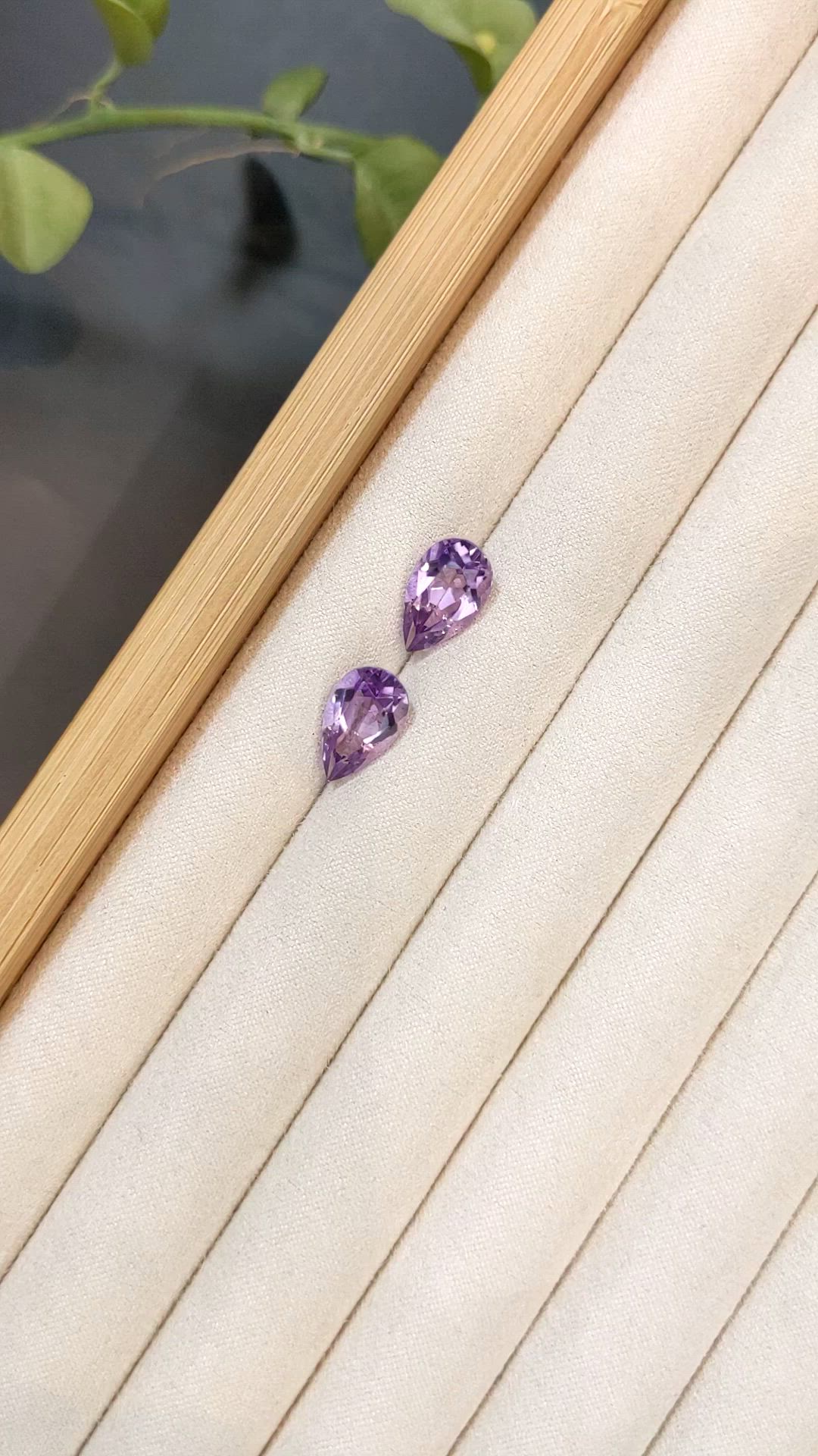 6.42 Ct.Tw.Total Carat Weight Purple Amethyst Pair from Brazil Size Video