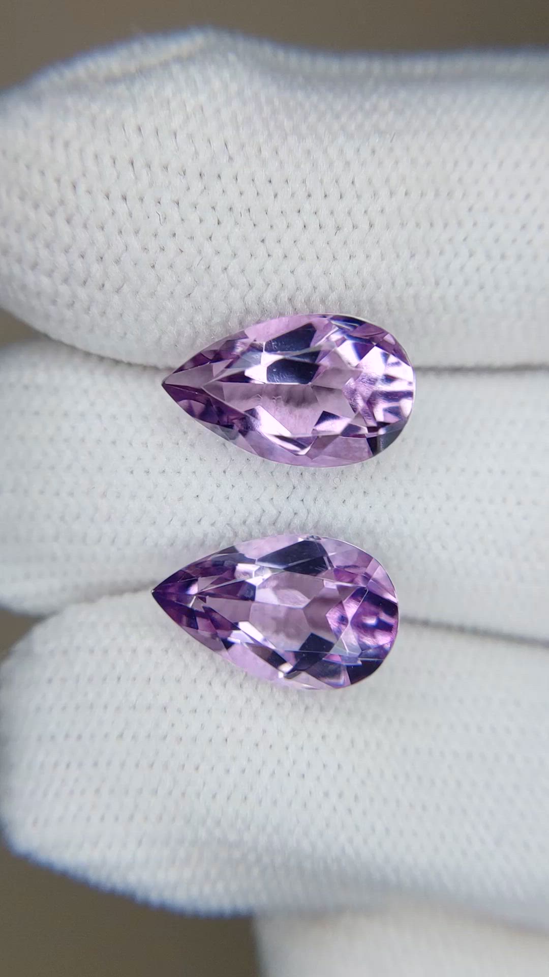 6.42 Ct.Tw.Total Carat Weight Purple Amethyst Pair from Brazil Size Video