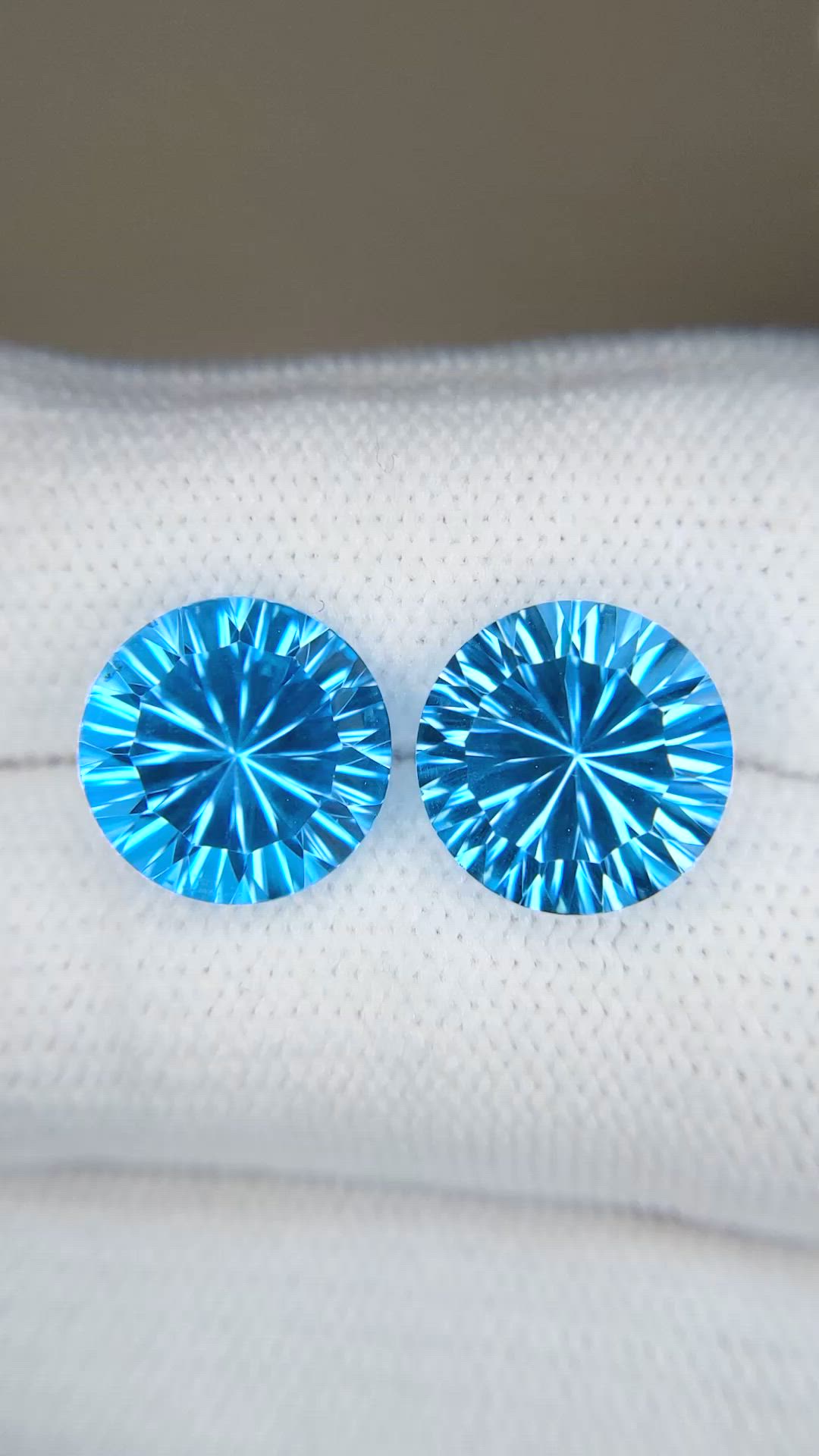 11.24 Ct.Tw.Total Carat Weight Swiss Blue Topaz Pair from Brazil Size Video