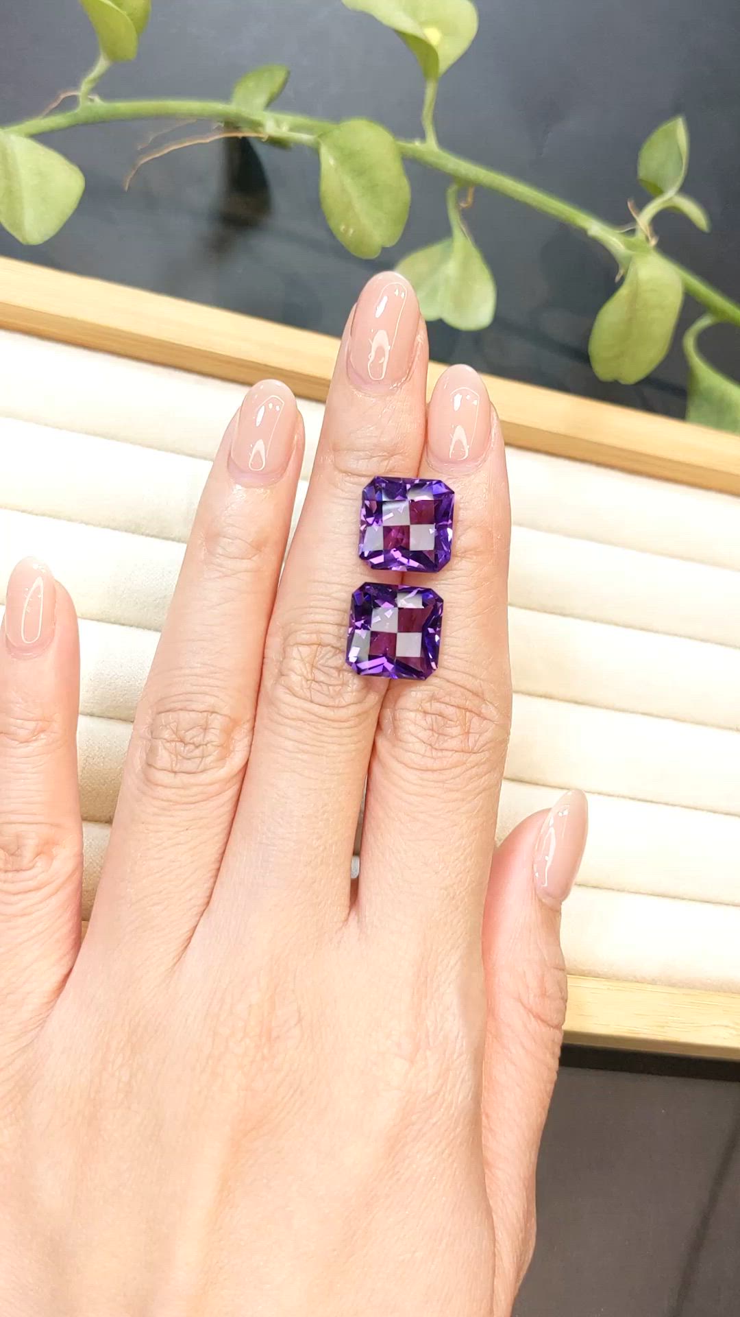 14.16 Ct.Tw.Total Carat Weight Purple Amethyst Pair from Brazil Size Video