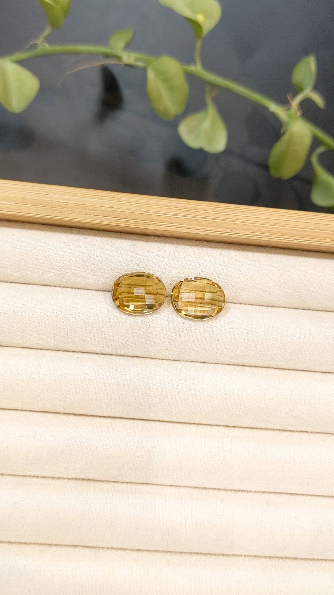 10.46 Ct.Tw.Total Carat Weight Yellow Citrine Pair from Brazil Size Video